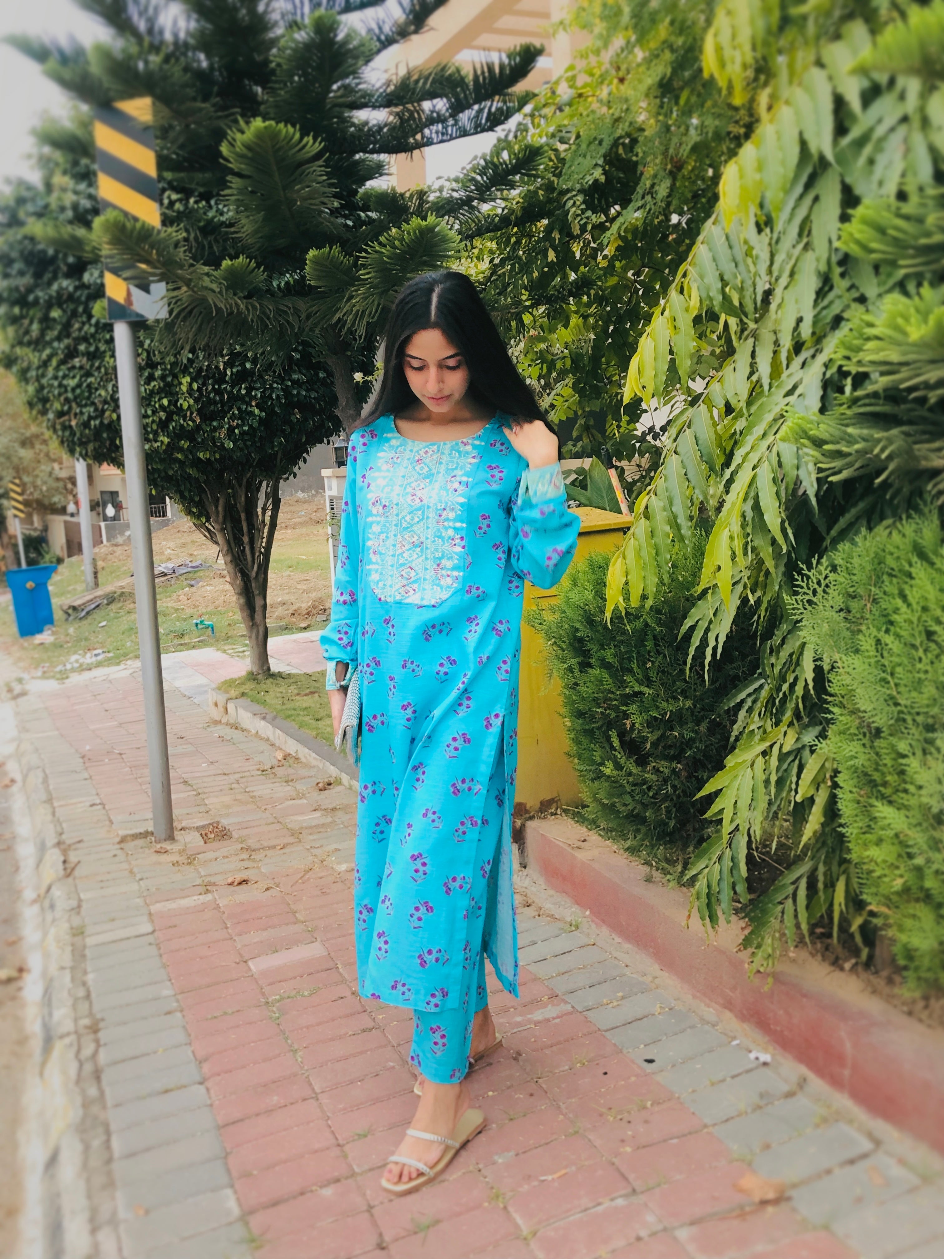 Ferozi Khaddar Digital Printed Embroidered 2 pc - 55024