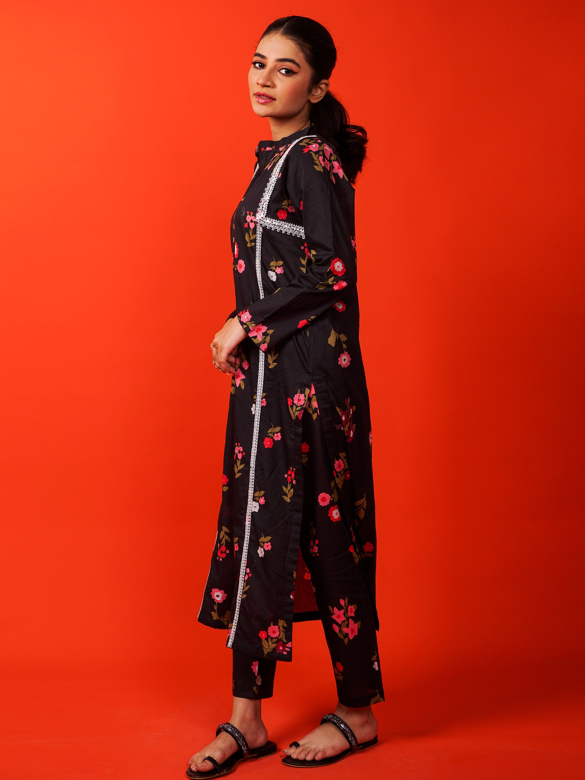 Black Digital Printed Embroidered 2 pc - 54940
