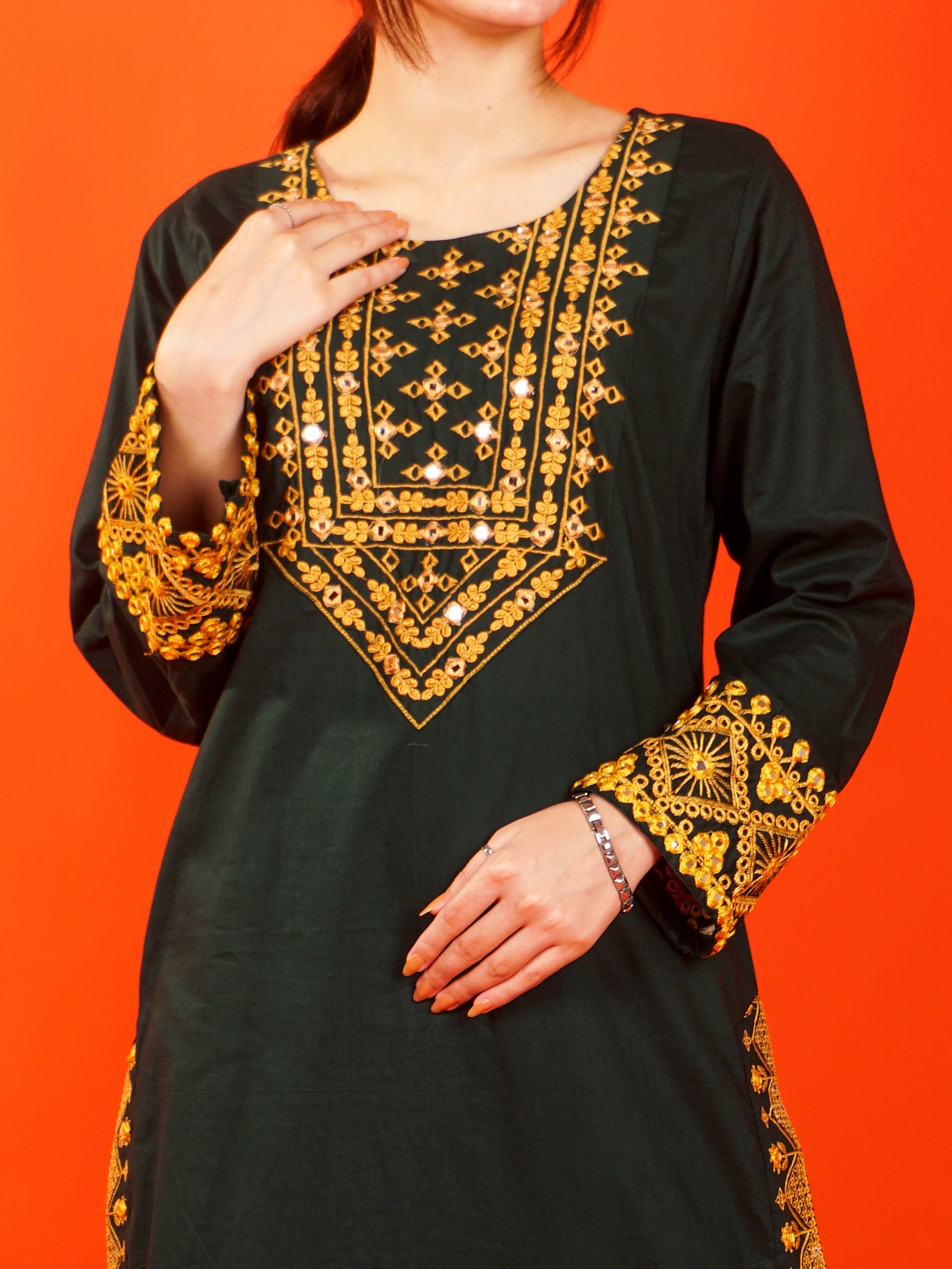 Green Embroidered 2 pc - 54980