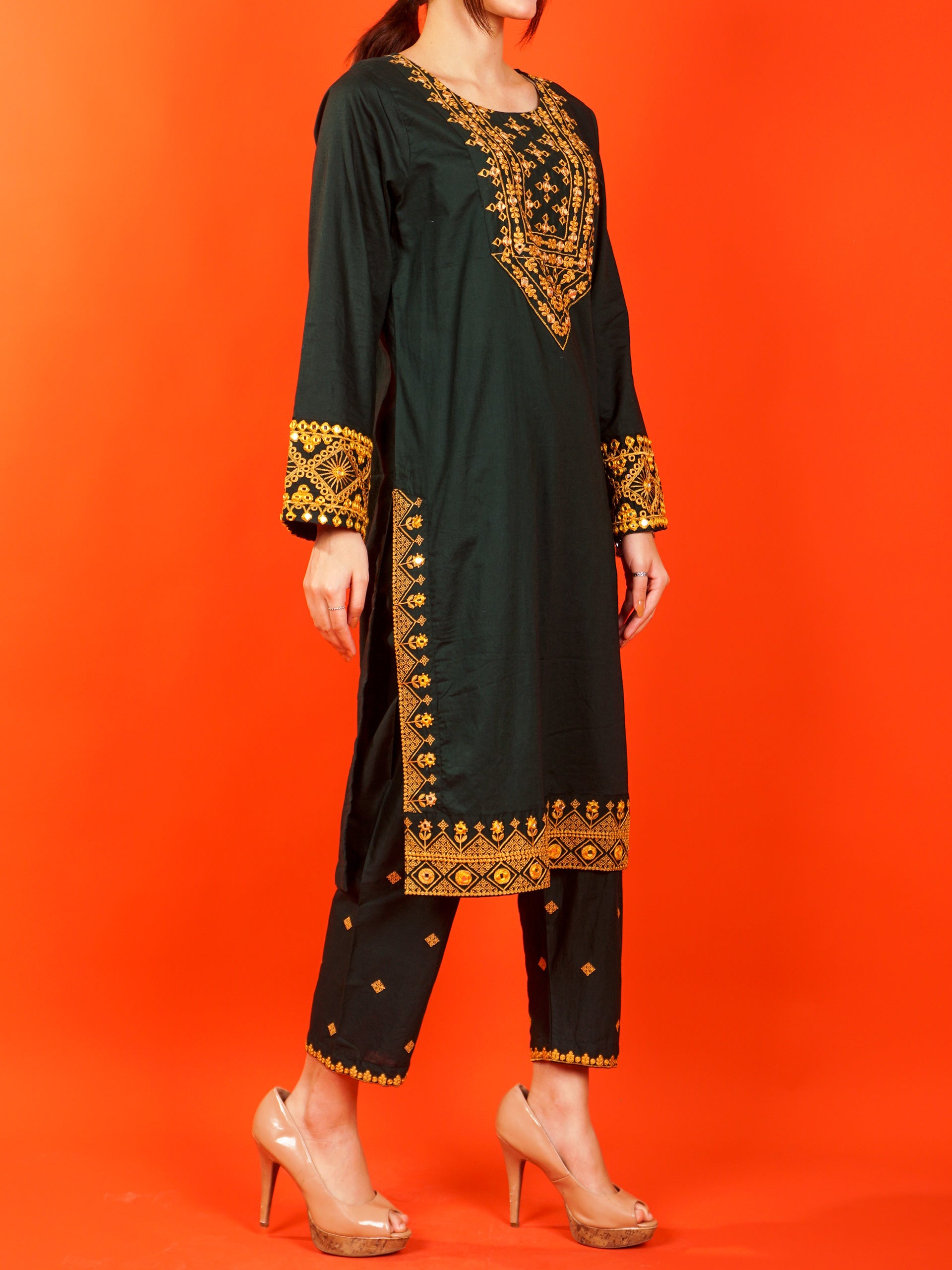 Green Embroidered 2 pc - 54980