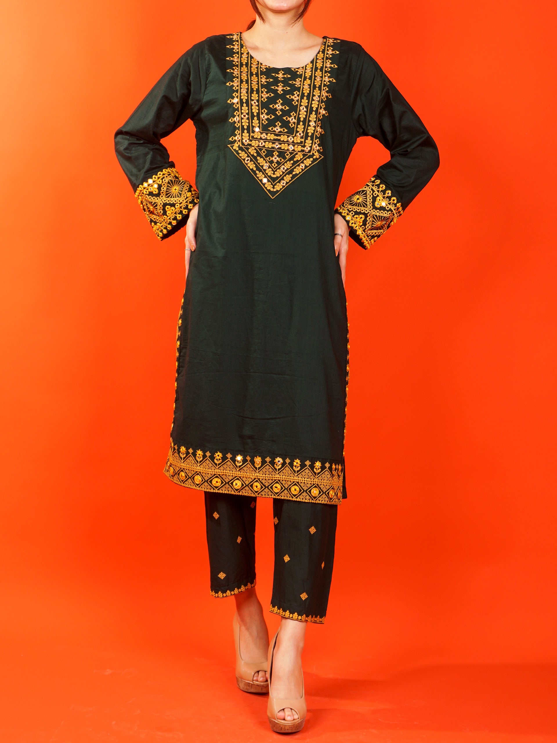 Green Embroidered 2 pc - 54980