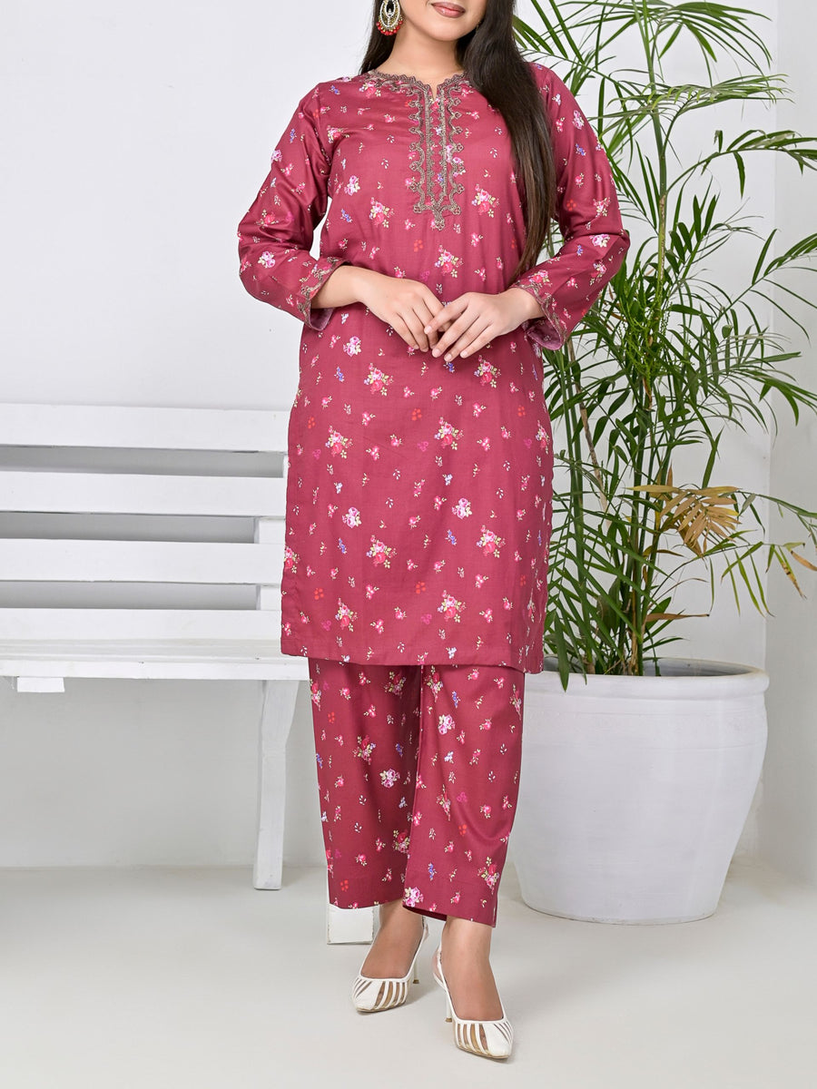 Maroon Embroidered 2 pc - 50170
