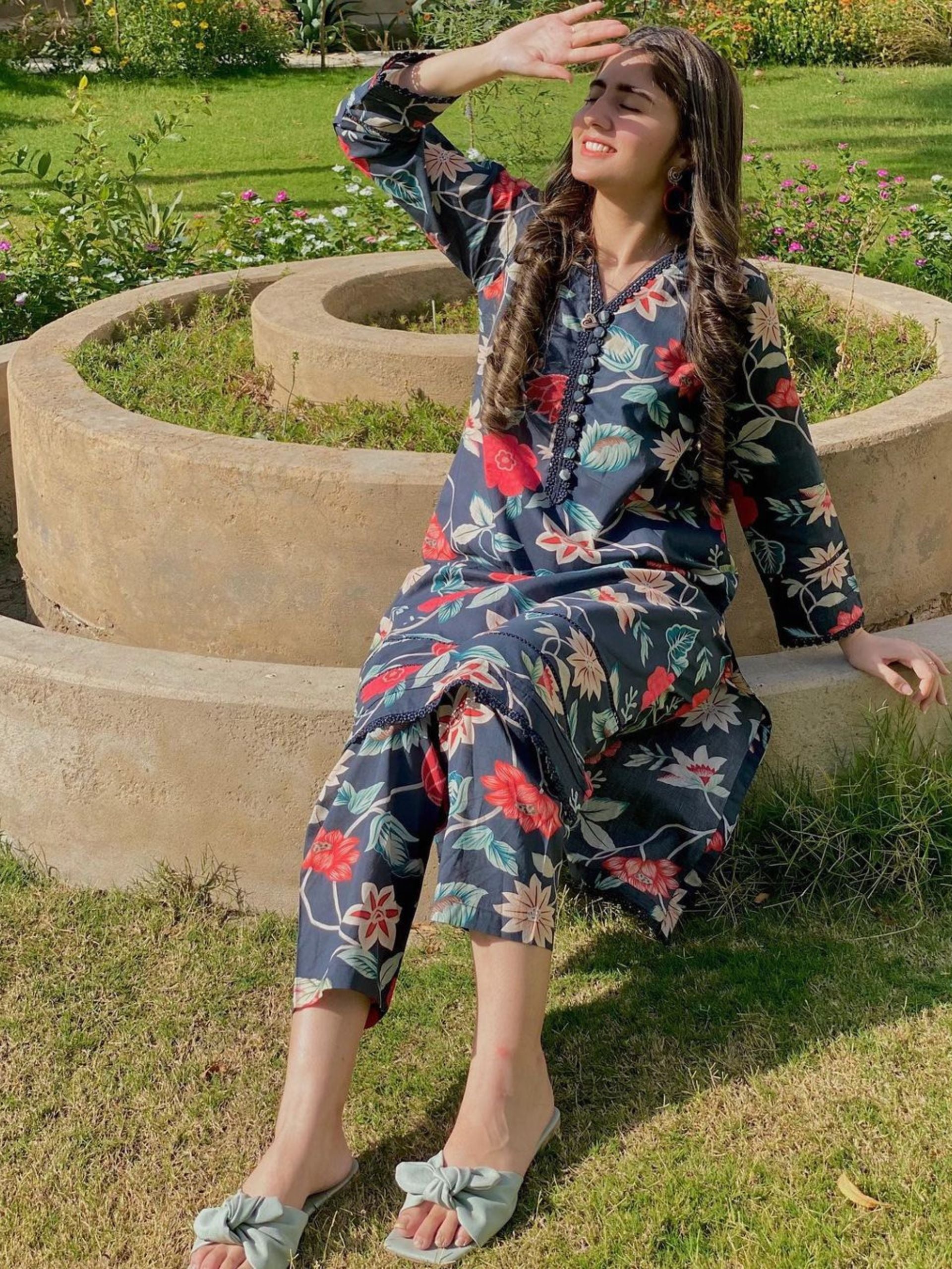 Black Digital Printed 2 pc - 54892