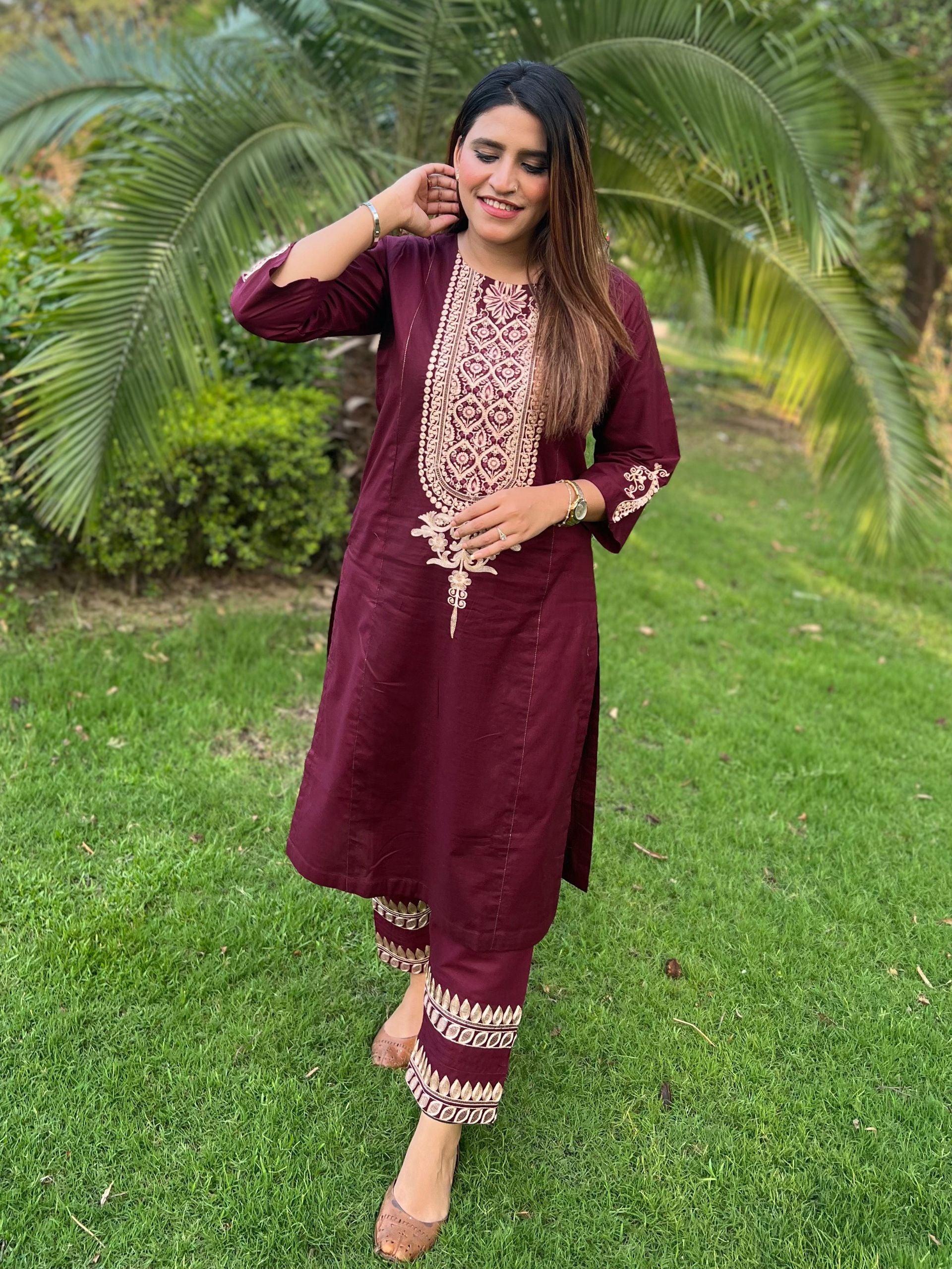 Maroon Embroidered 2 pc - 54920