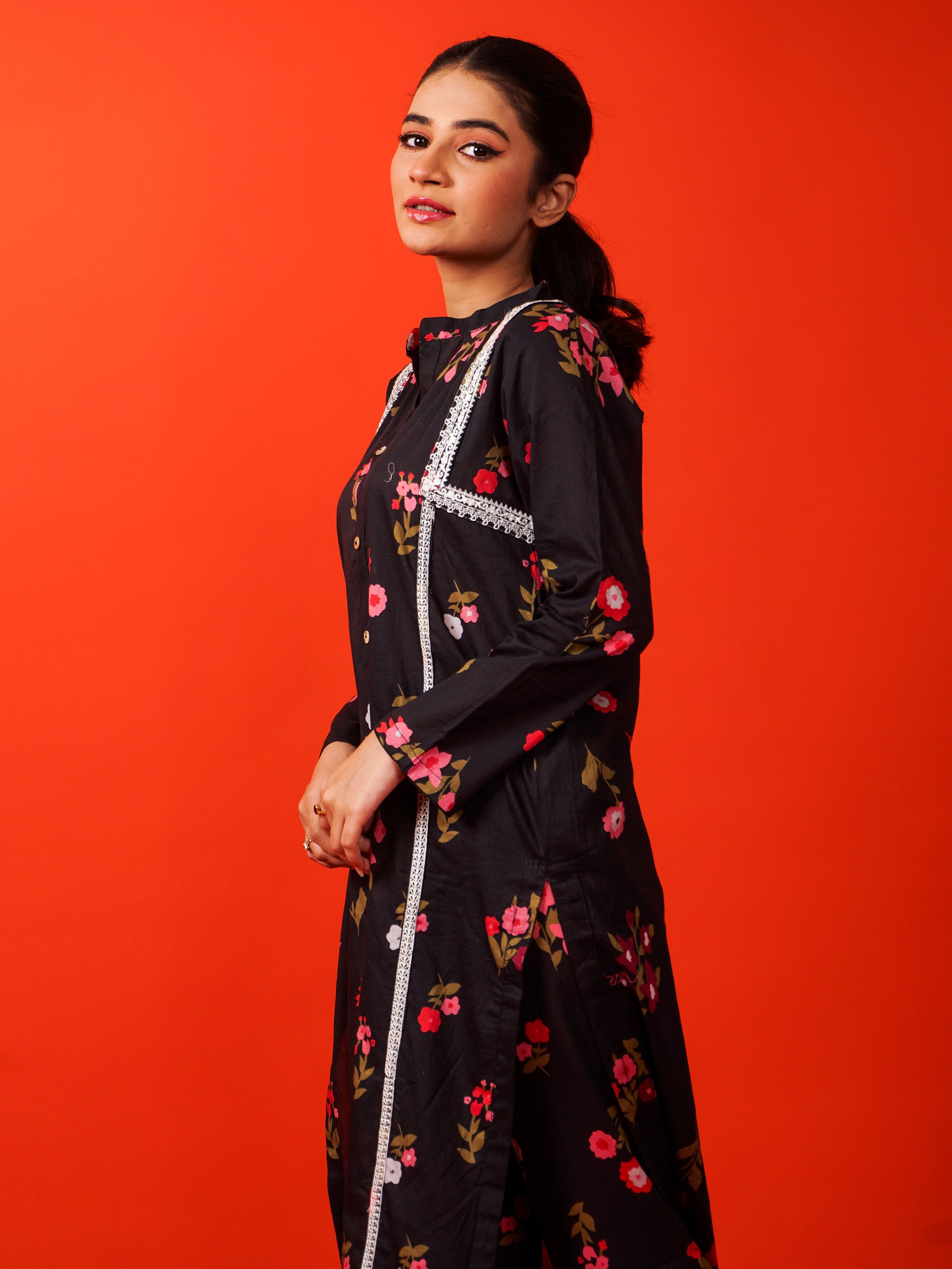Black Digital Printed Embroidered 2 pc - 54940