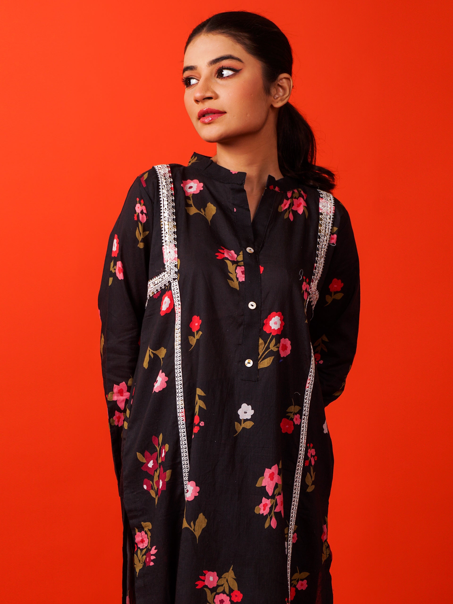 Black Digital Printed Embroidered 2 pc - 54940