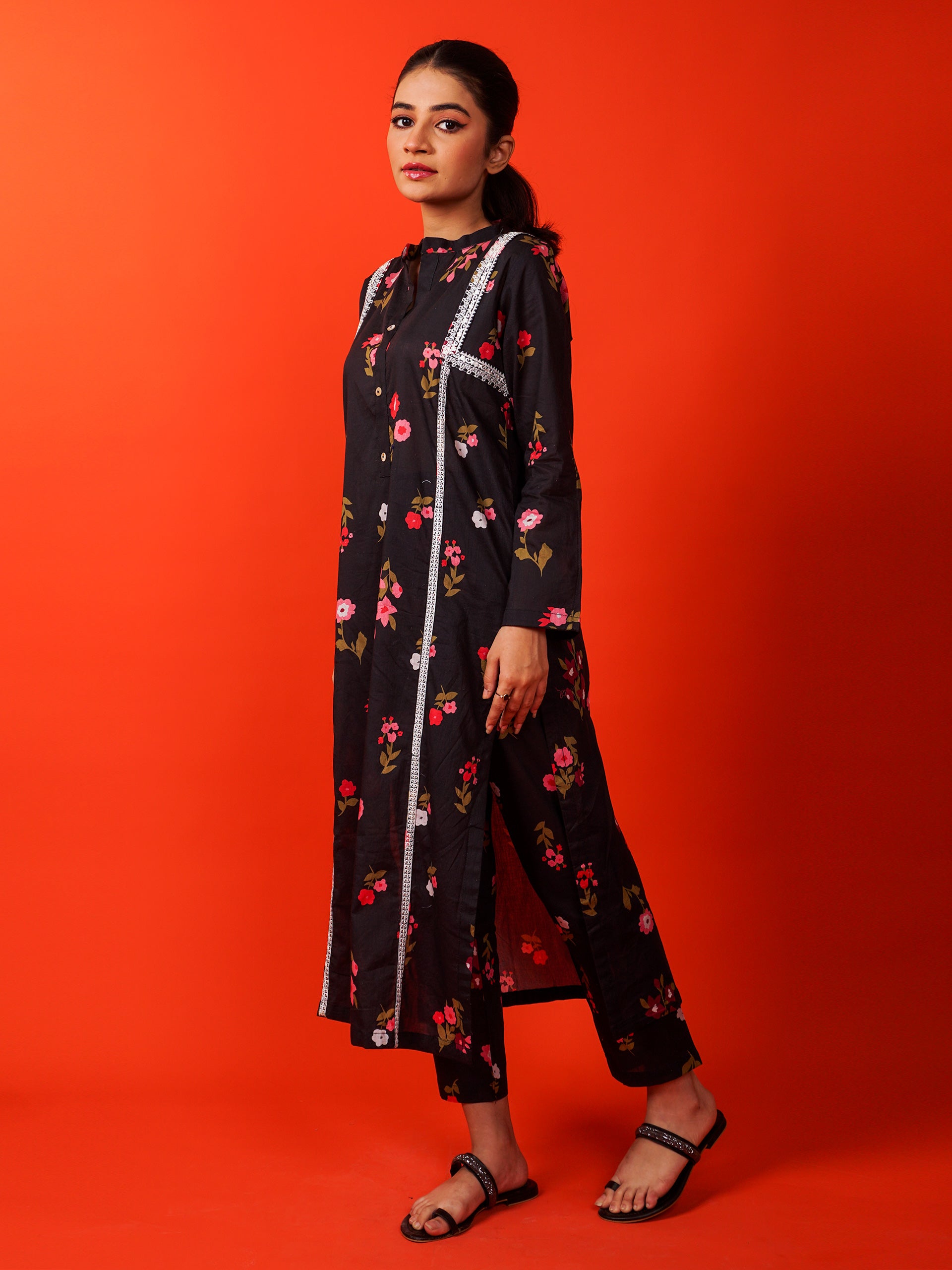 Black Digital Printed Embroidered 2 pc - 54940