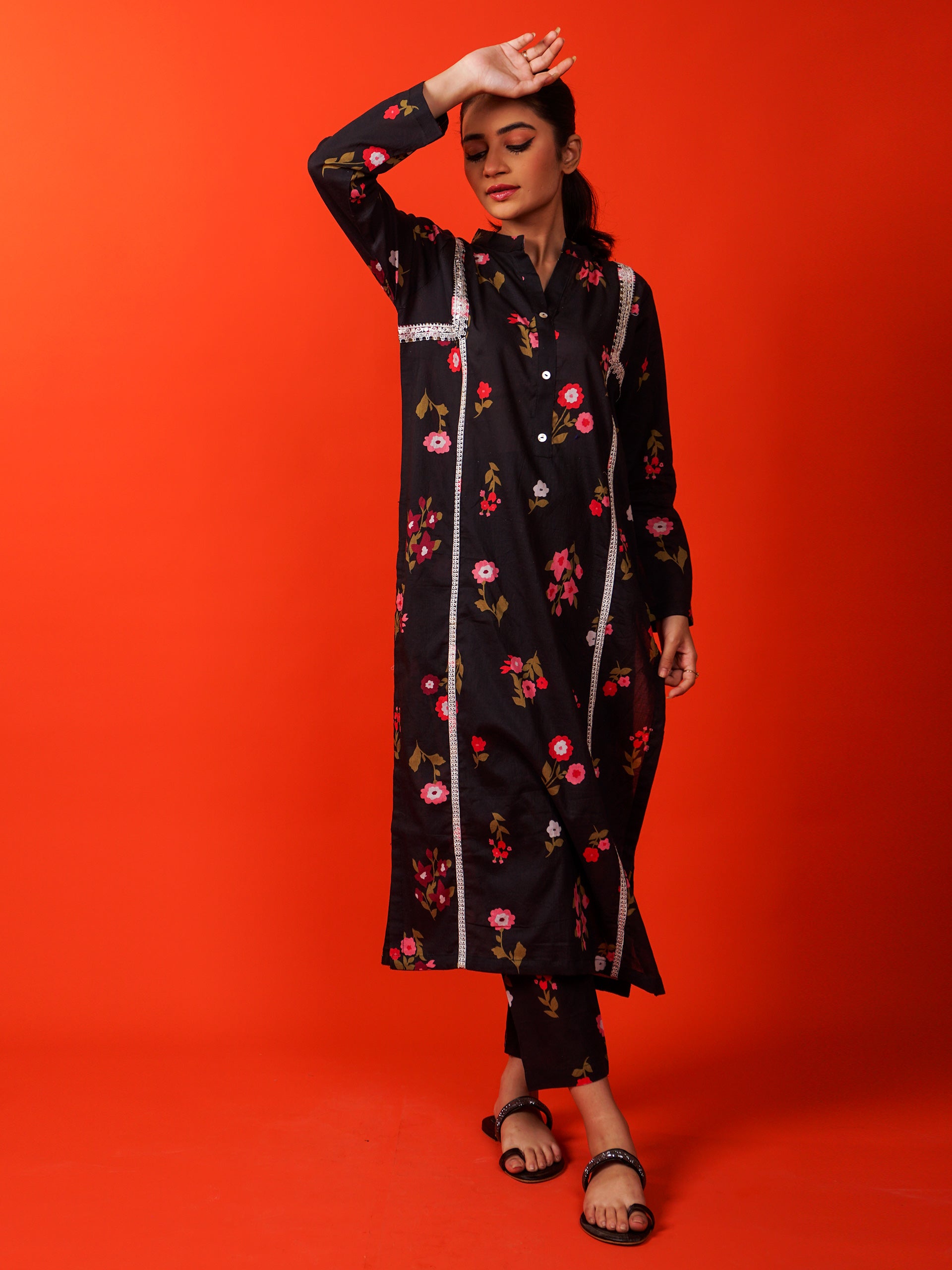 Black Digital Printed Embroidered 2 pc - 54940