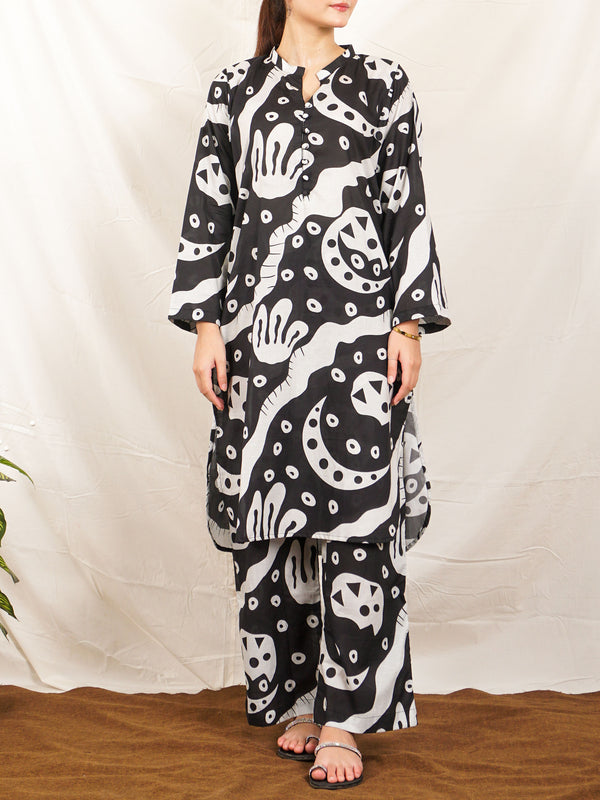 Black Printed 2 pc - 50117