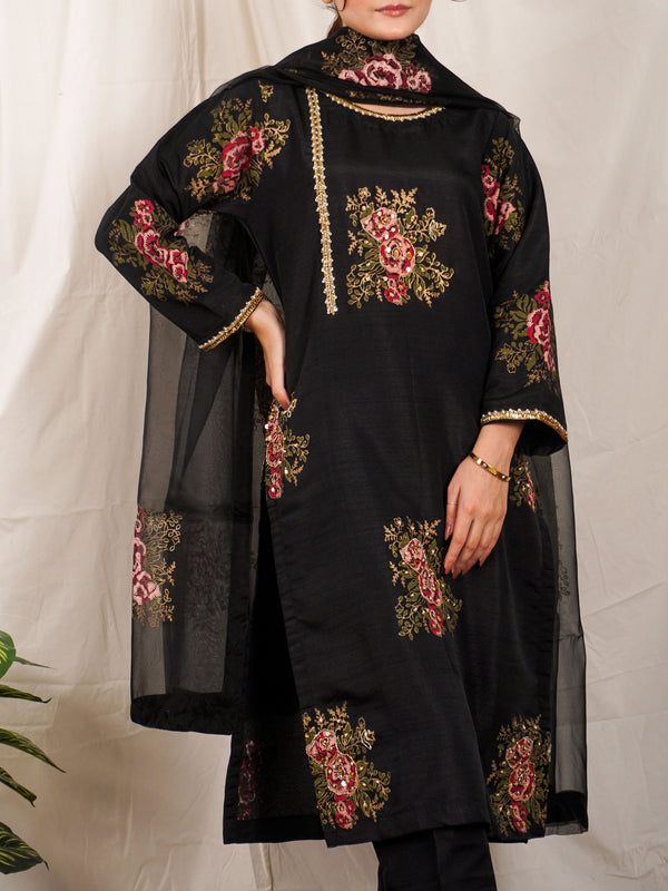 Black Hand Embellished 3 pc - 50111