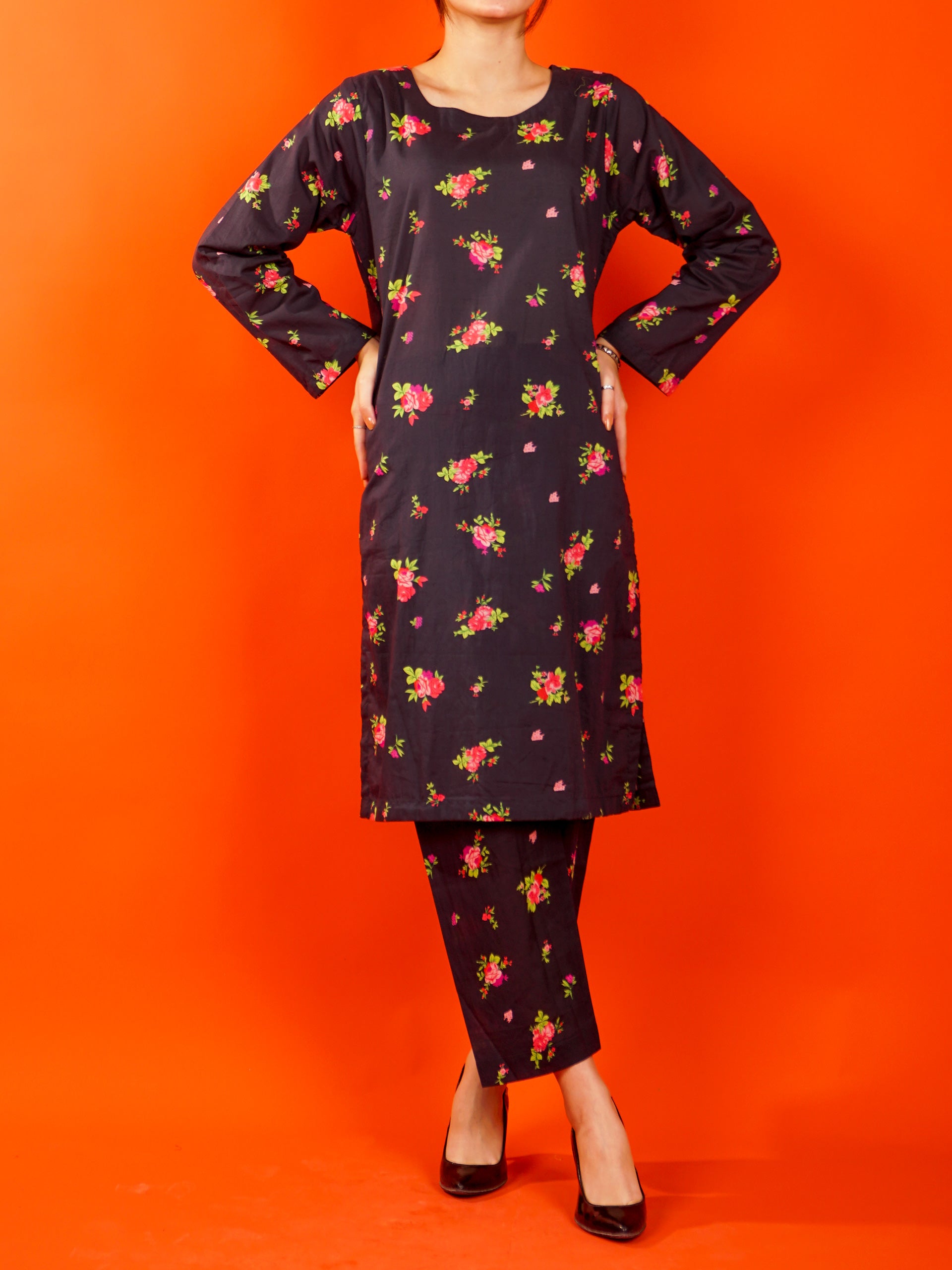 Black Digital Printed 2 pc - 54991