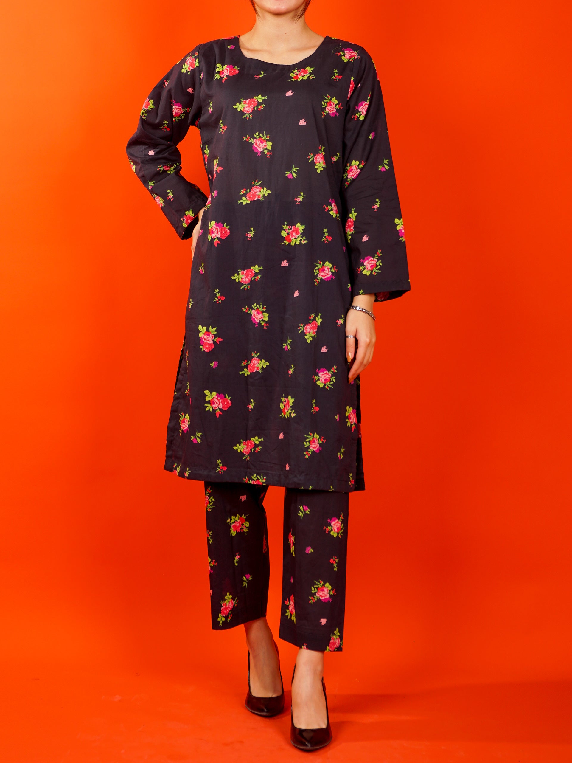 Black Digital Printed 2 pc - 54991