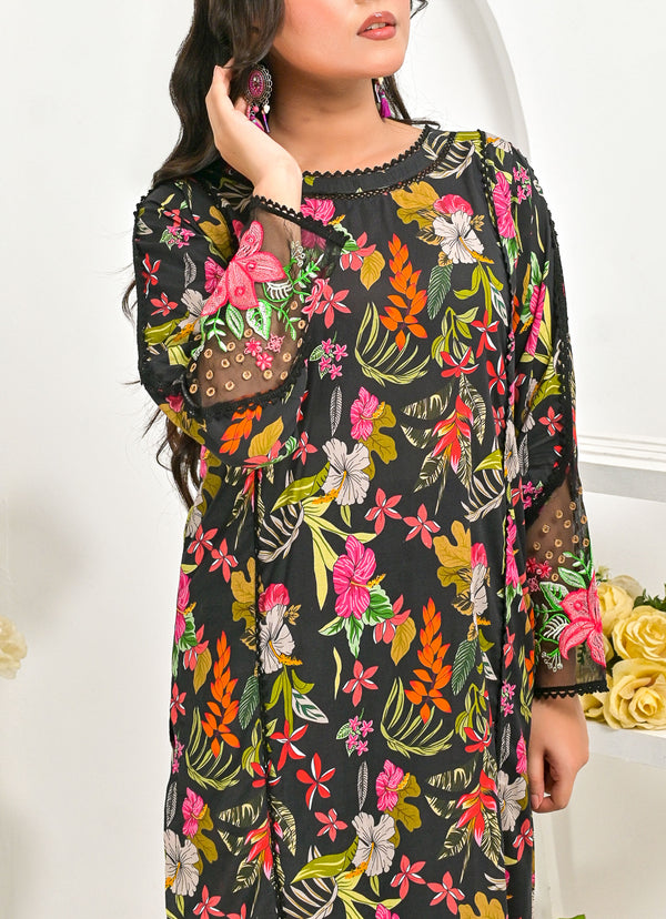 Black Lawn Embroidered 2 pc - 50129