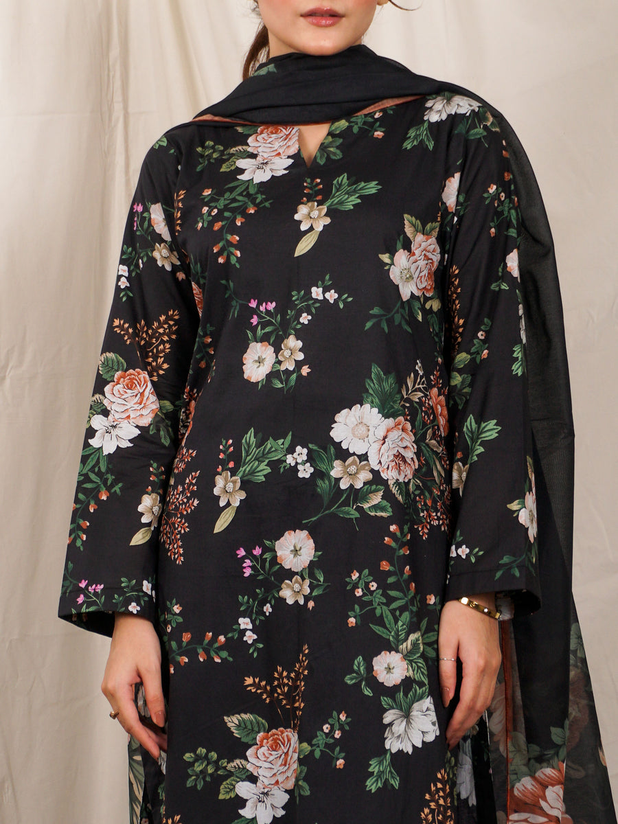 Black Printed 2 pc - 50110