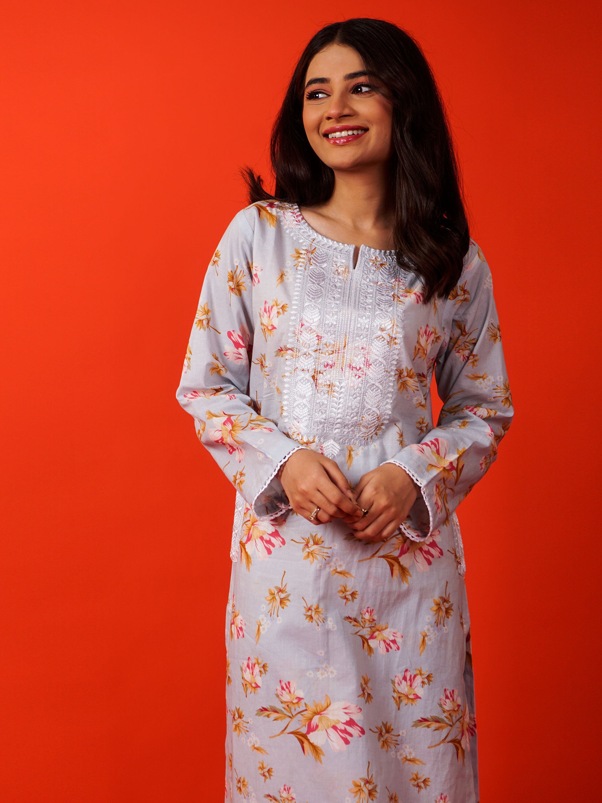 Blue Digital Printed Embroidered 2 pc - 54934
