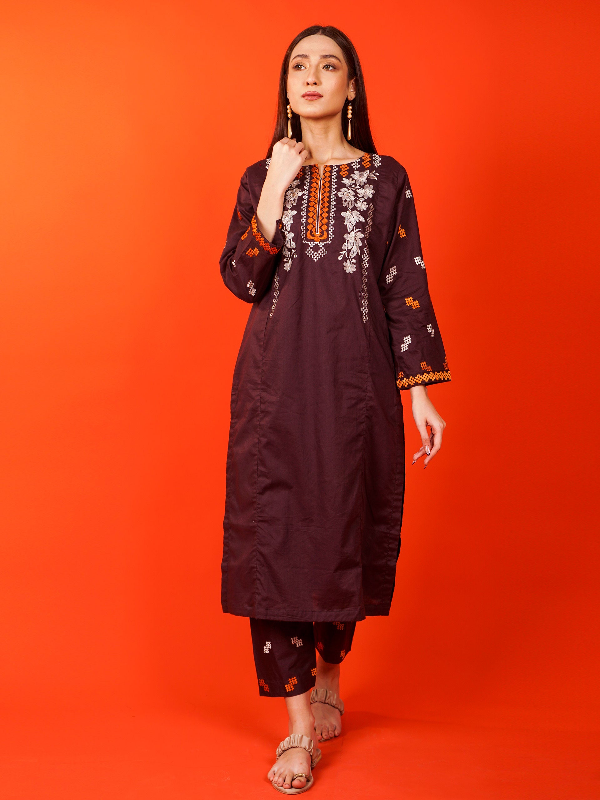 Purple Embroidered 2 pc - 54925