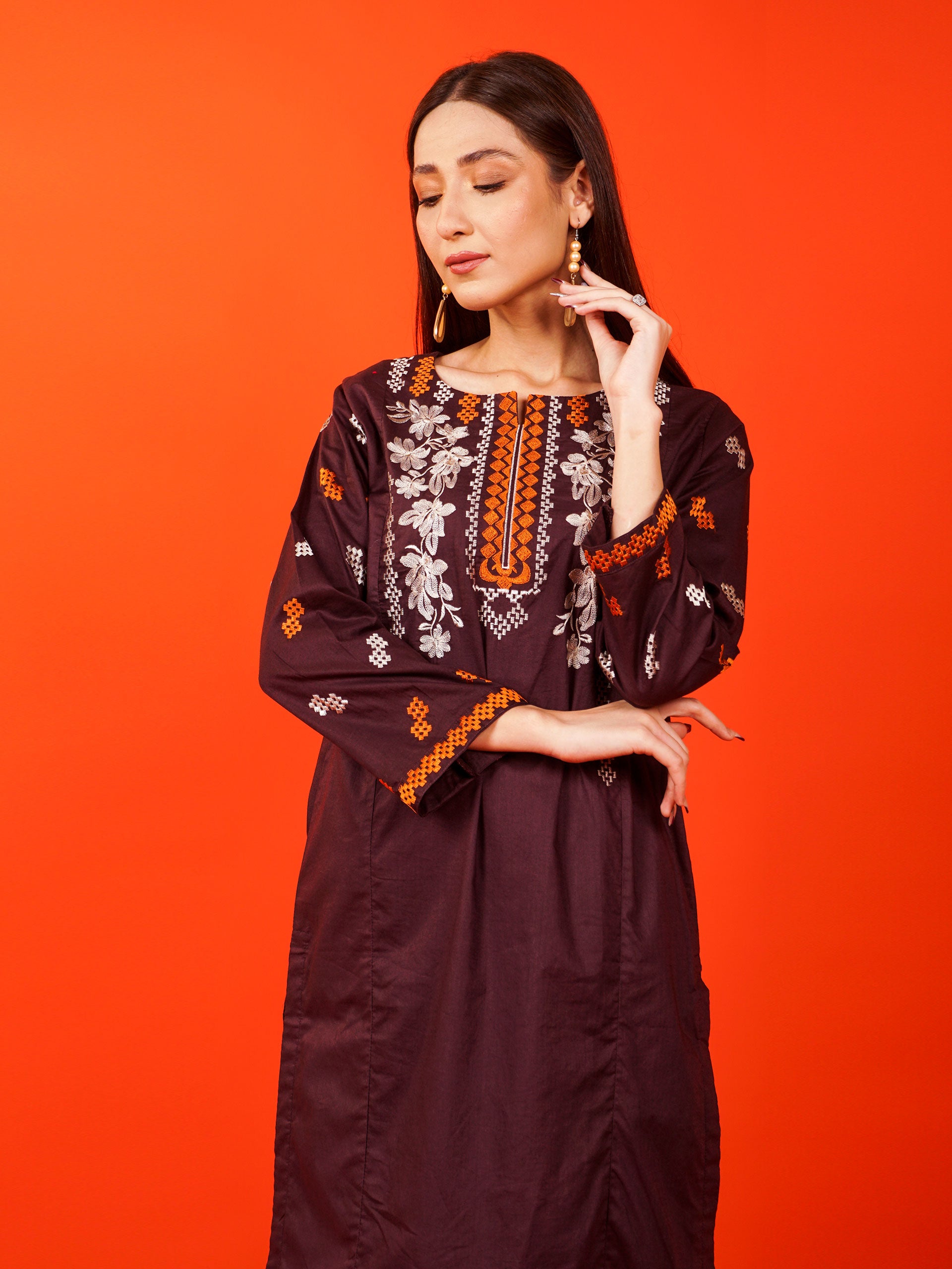 Purple Embroidered 2 pc - 54925