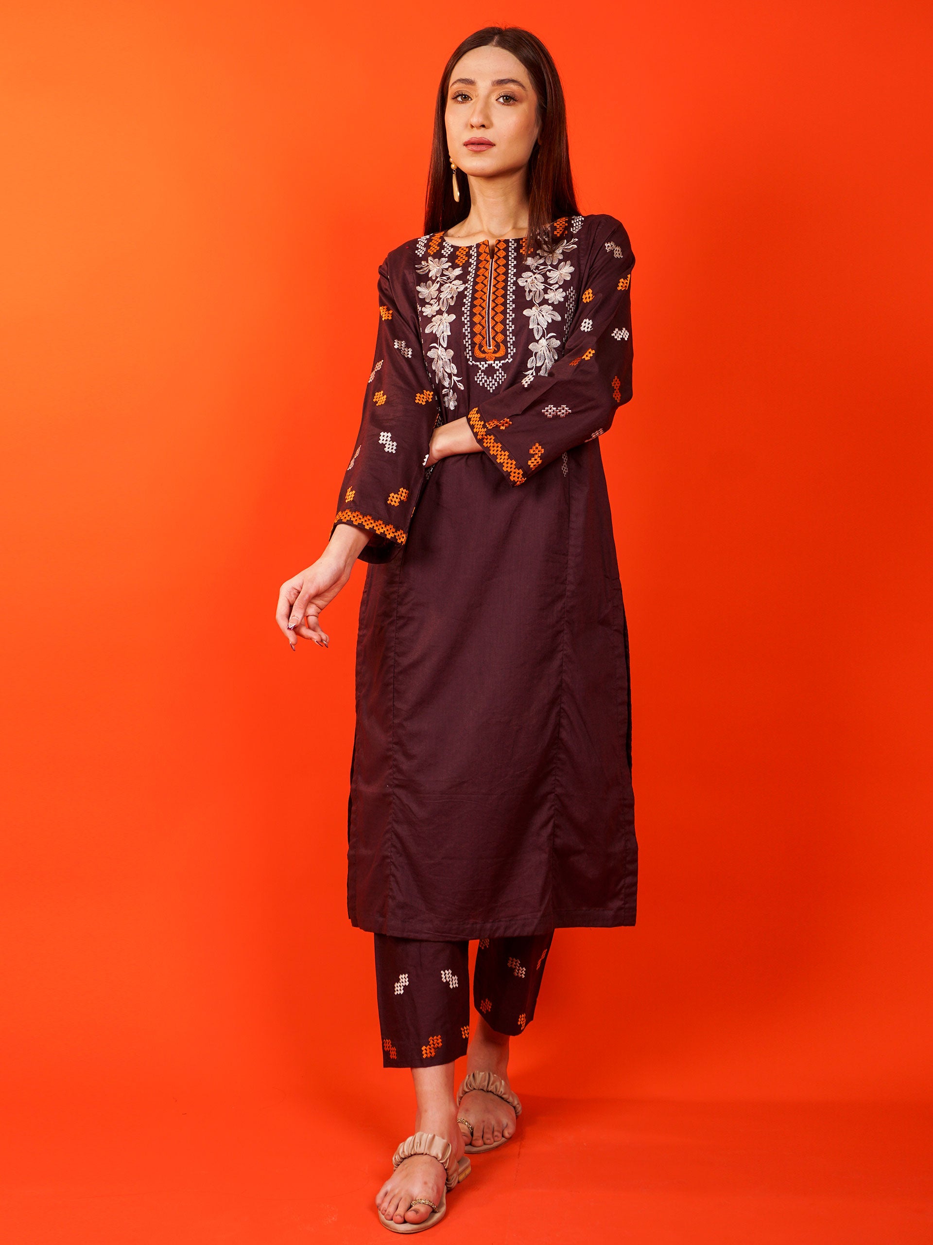 Purple Embroidered 2 pc - 54925
