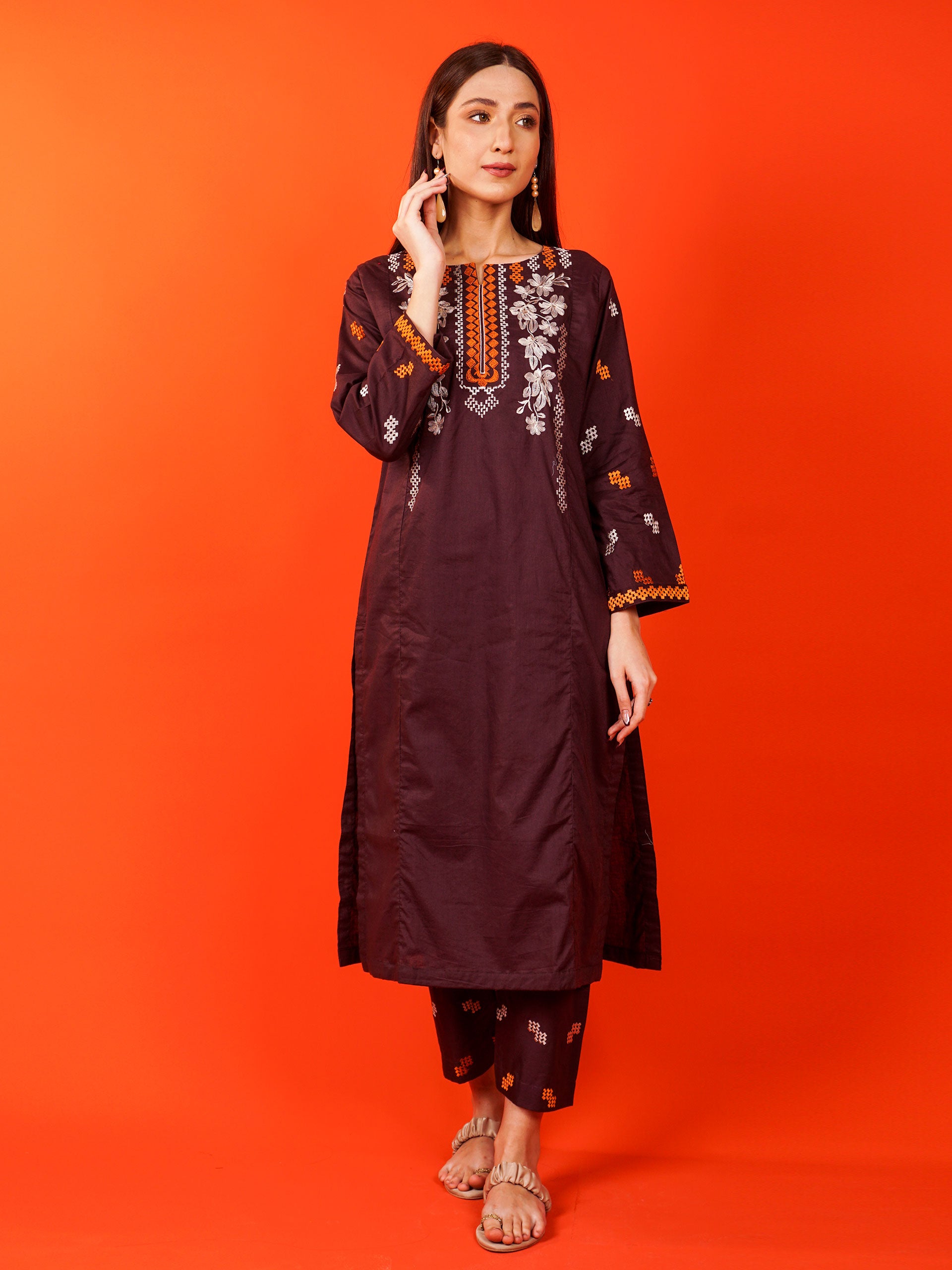 Purple Embroidered 2 pc - 54925