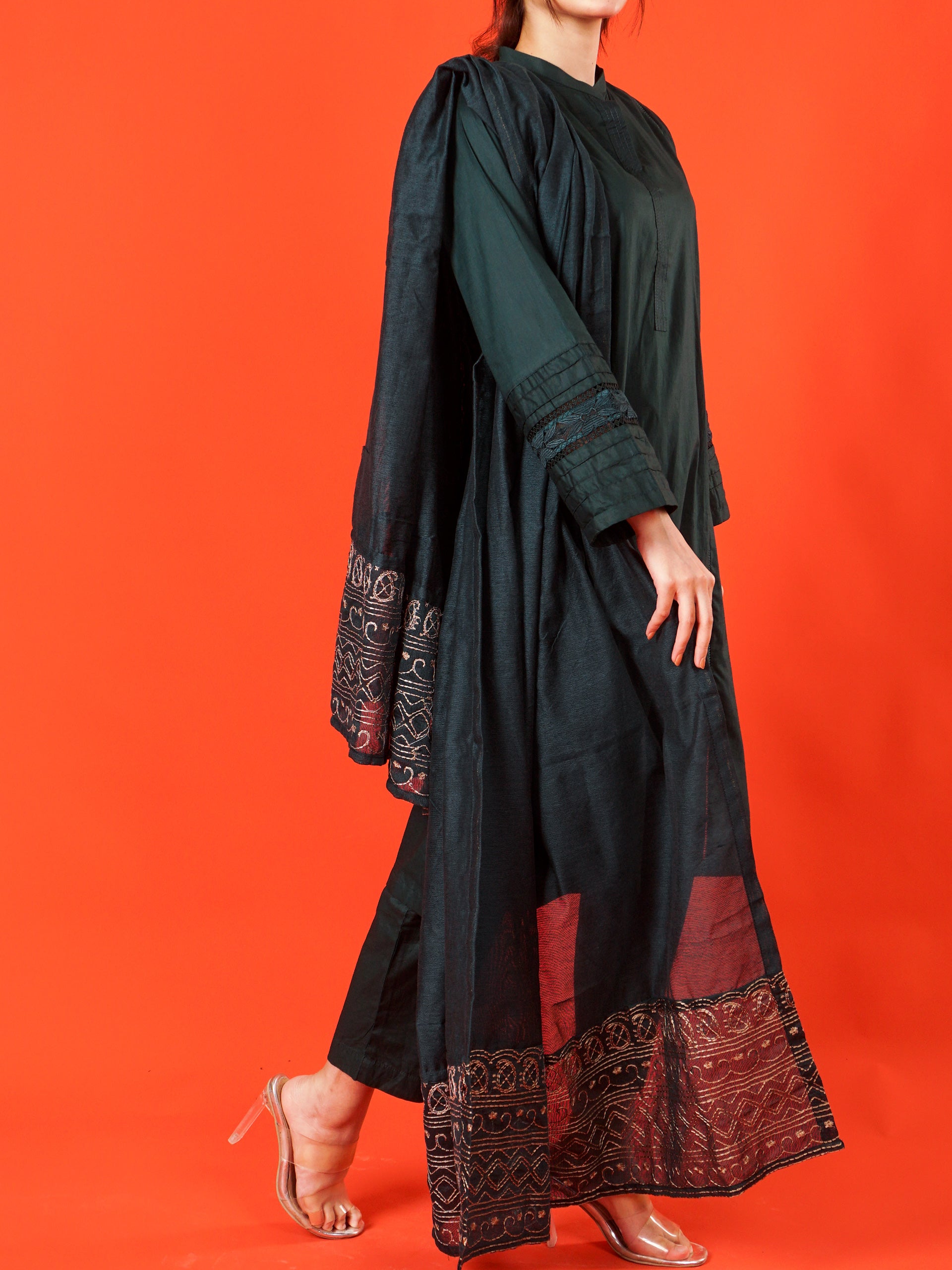 Green Embroidered 3 pc - 54995