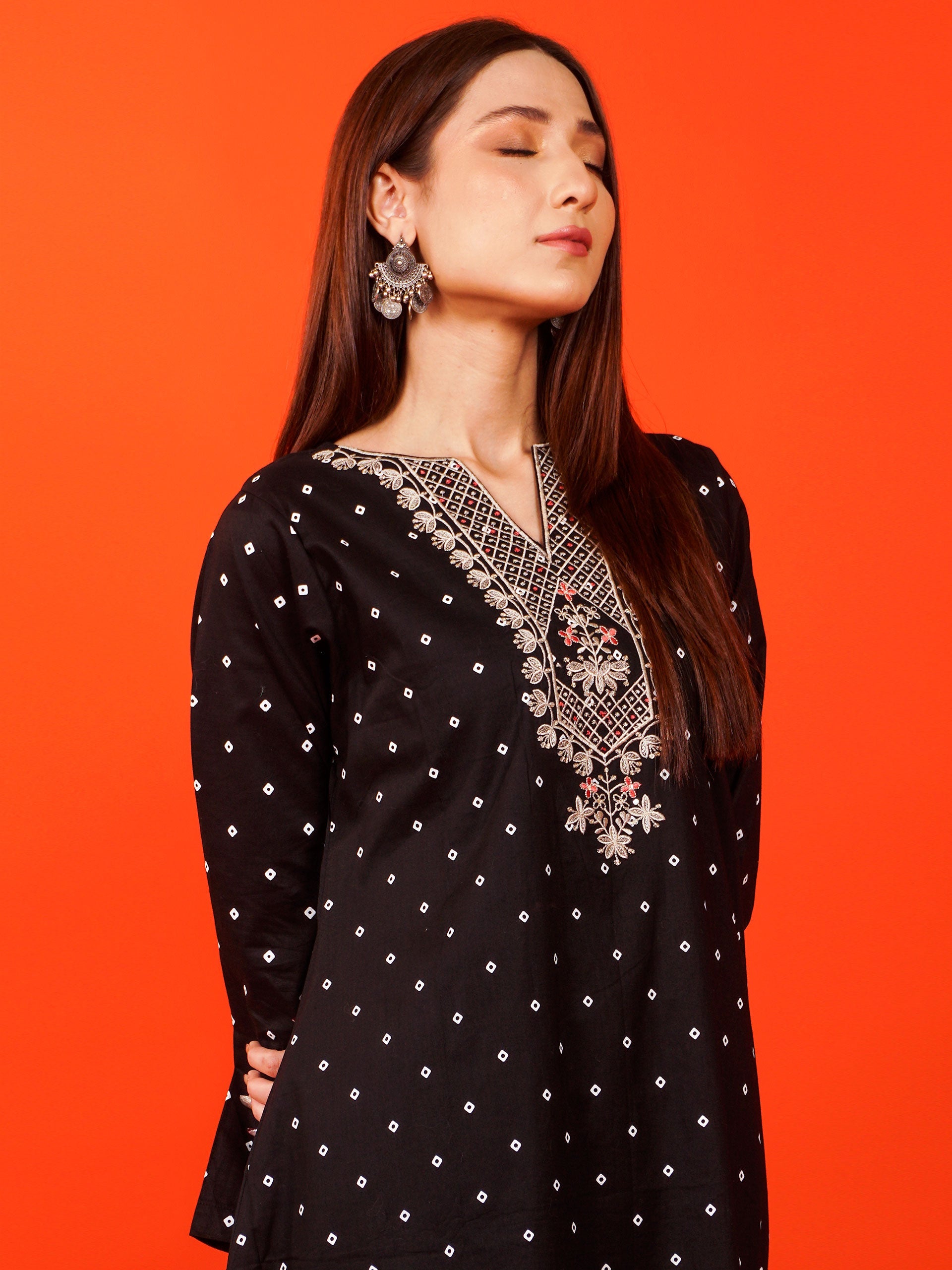 Black Khaddar Printed Embroidered 2 pc - 54923