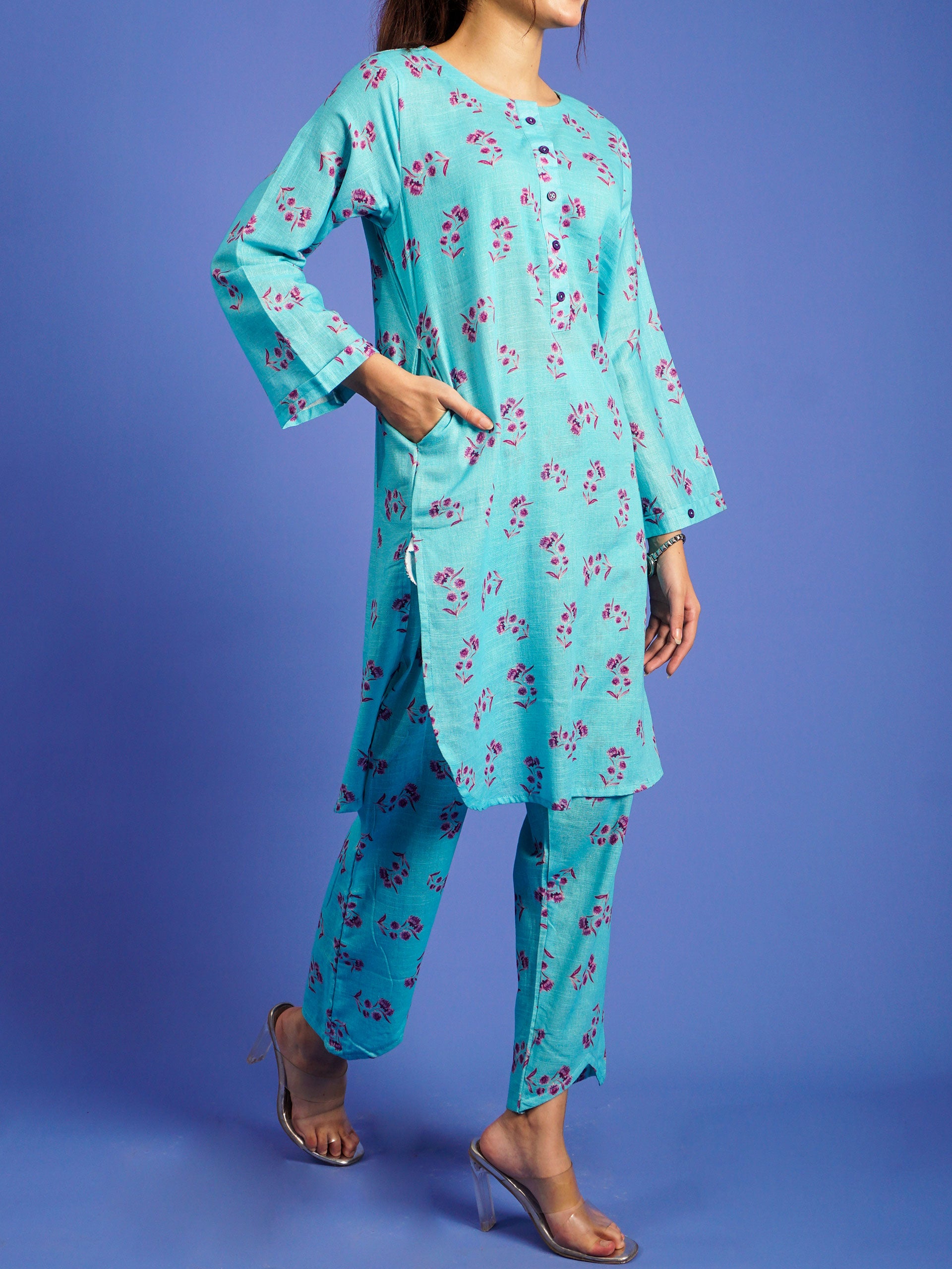 Ferozi Khaddar Digital Printed 2 pc - 55025