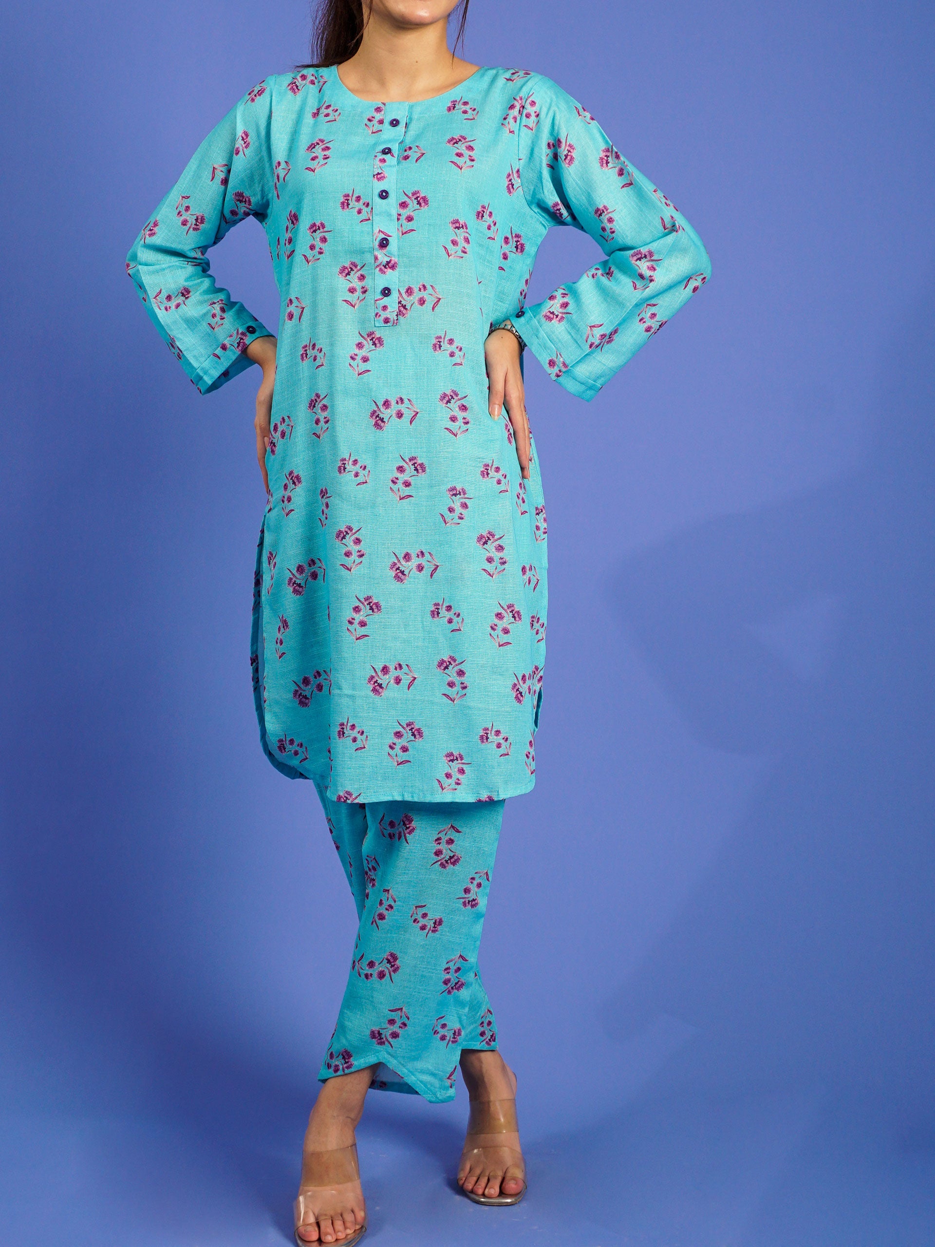 Ferozi Khaddar Digital Printed 2 pc - 55025
