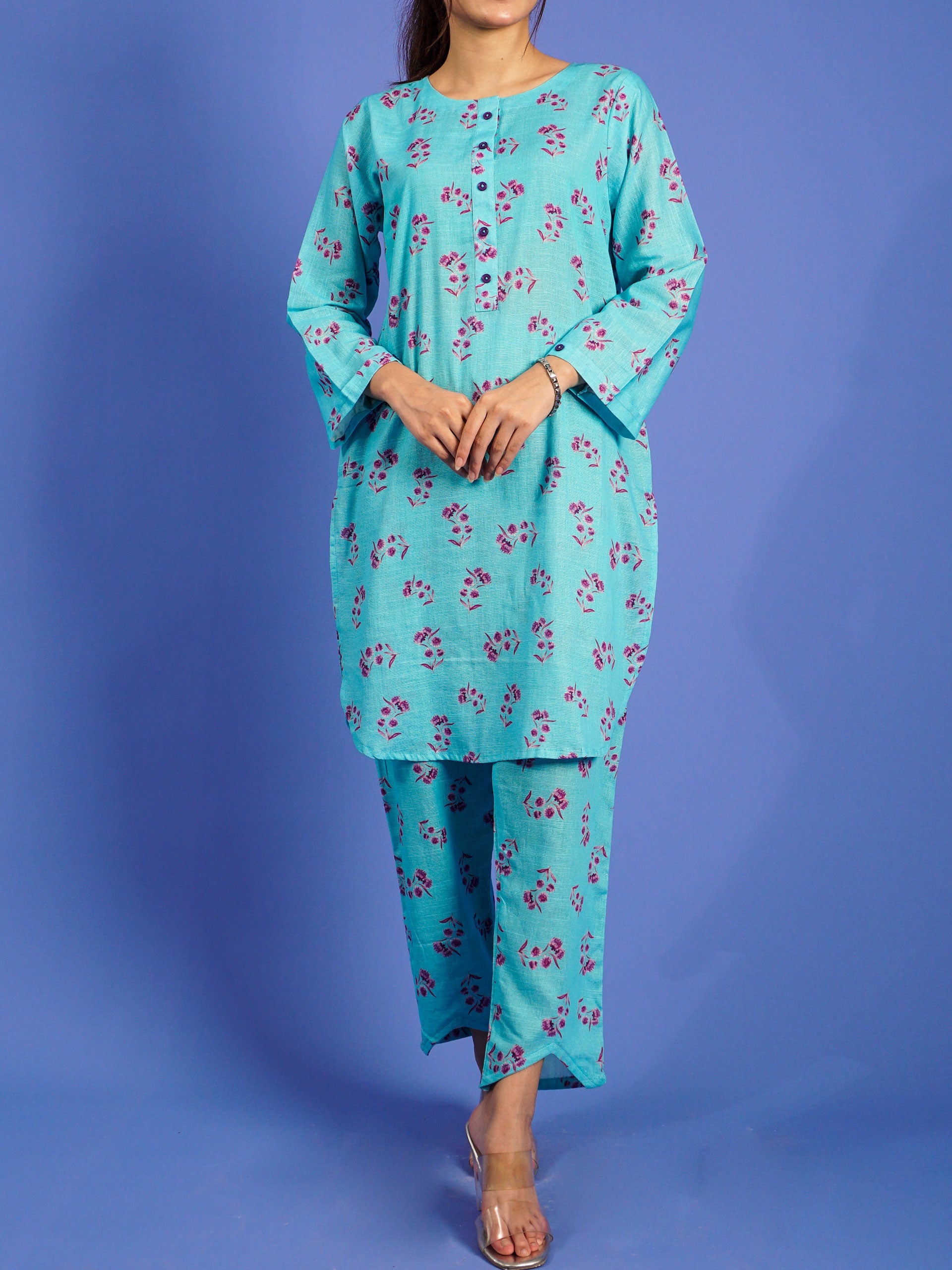 Ferozi Khaddar Digital Printed 2 pc - 55025