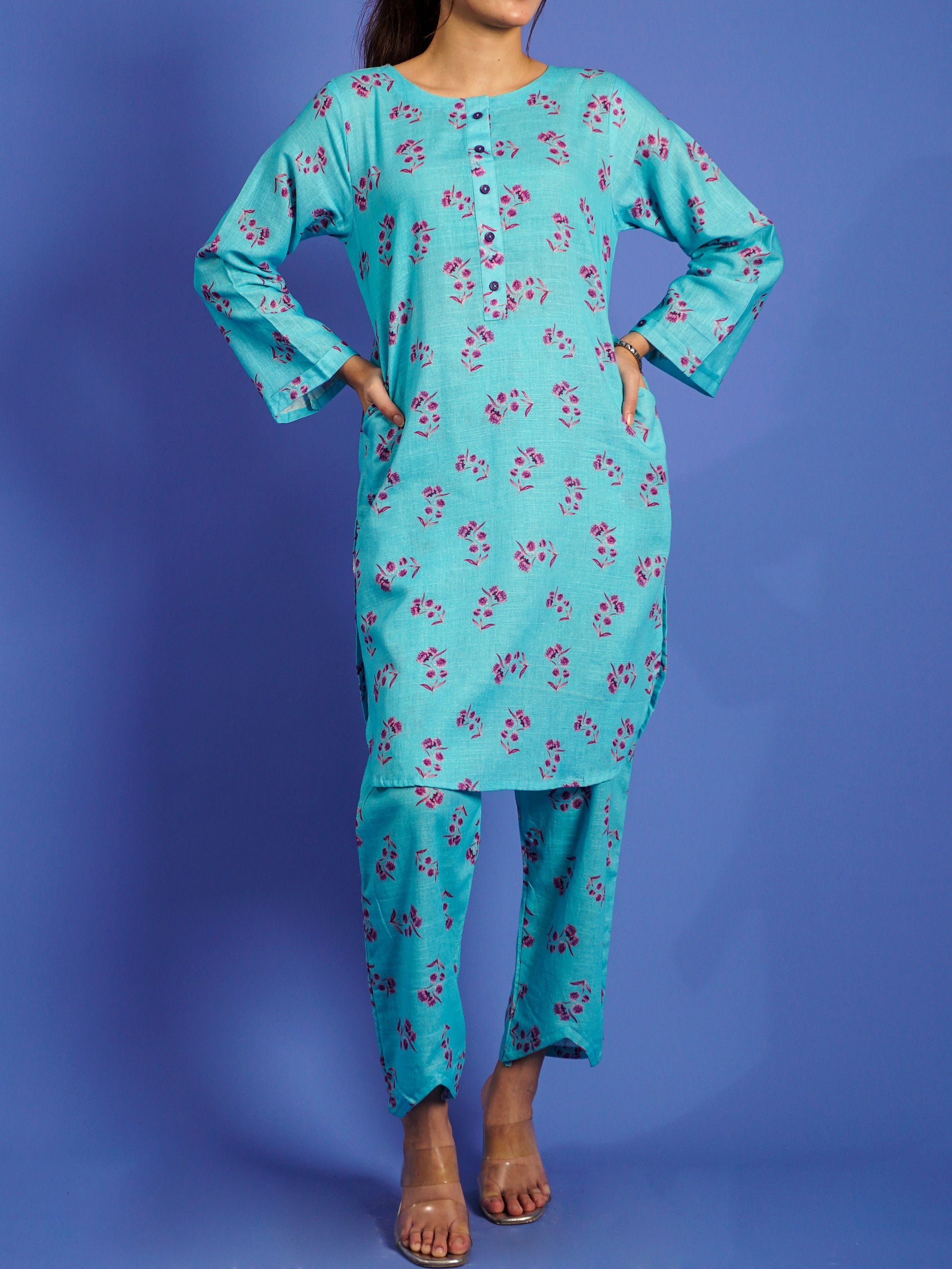 Ferozi Khaddar Digital Printed 2 pc - 55025
