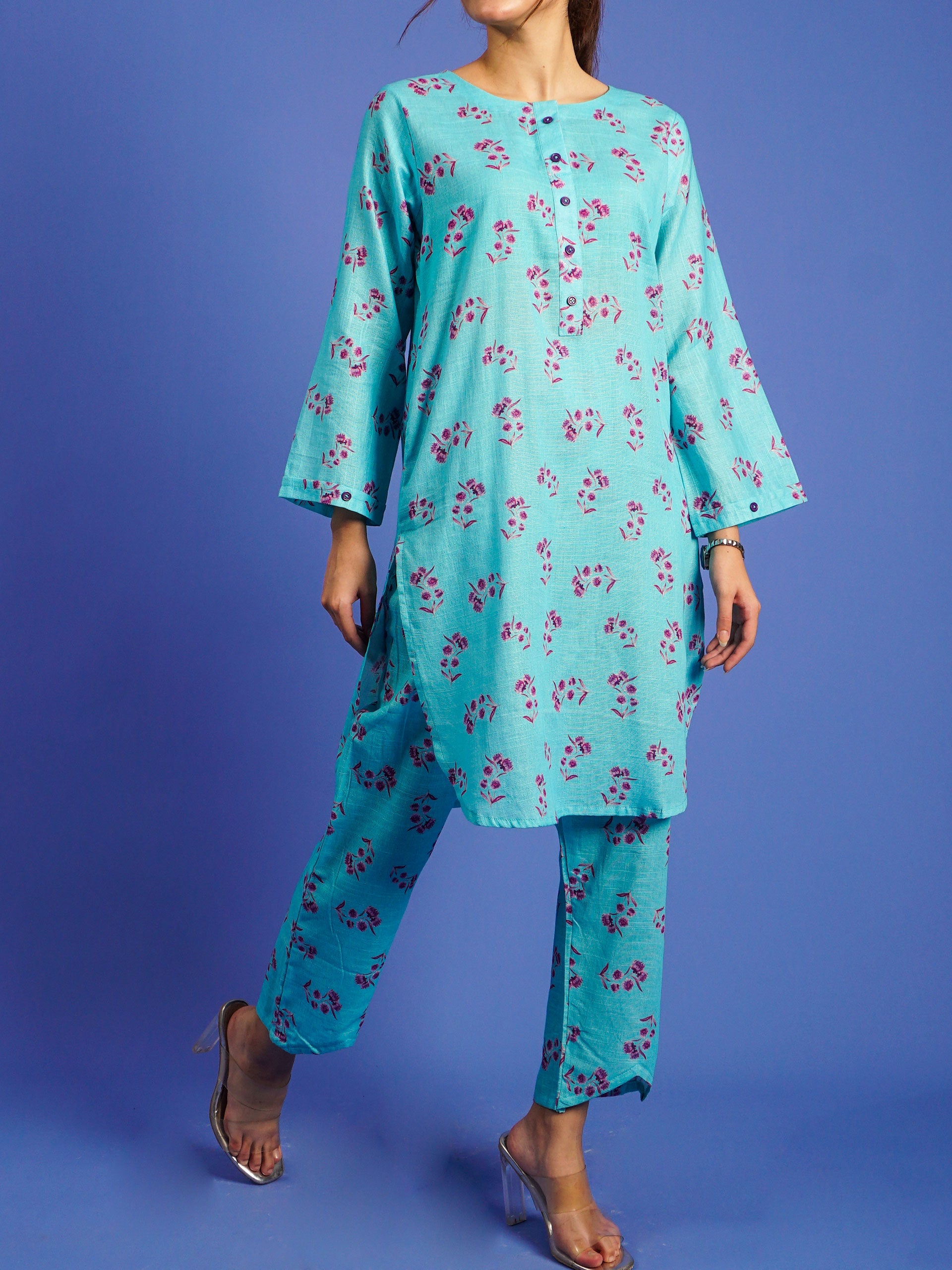 Ferozi Khaddar Digital Printed 2 pc - 55025