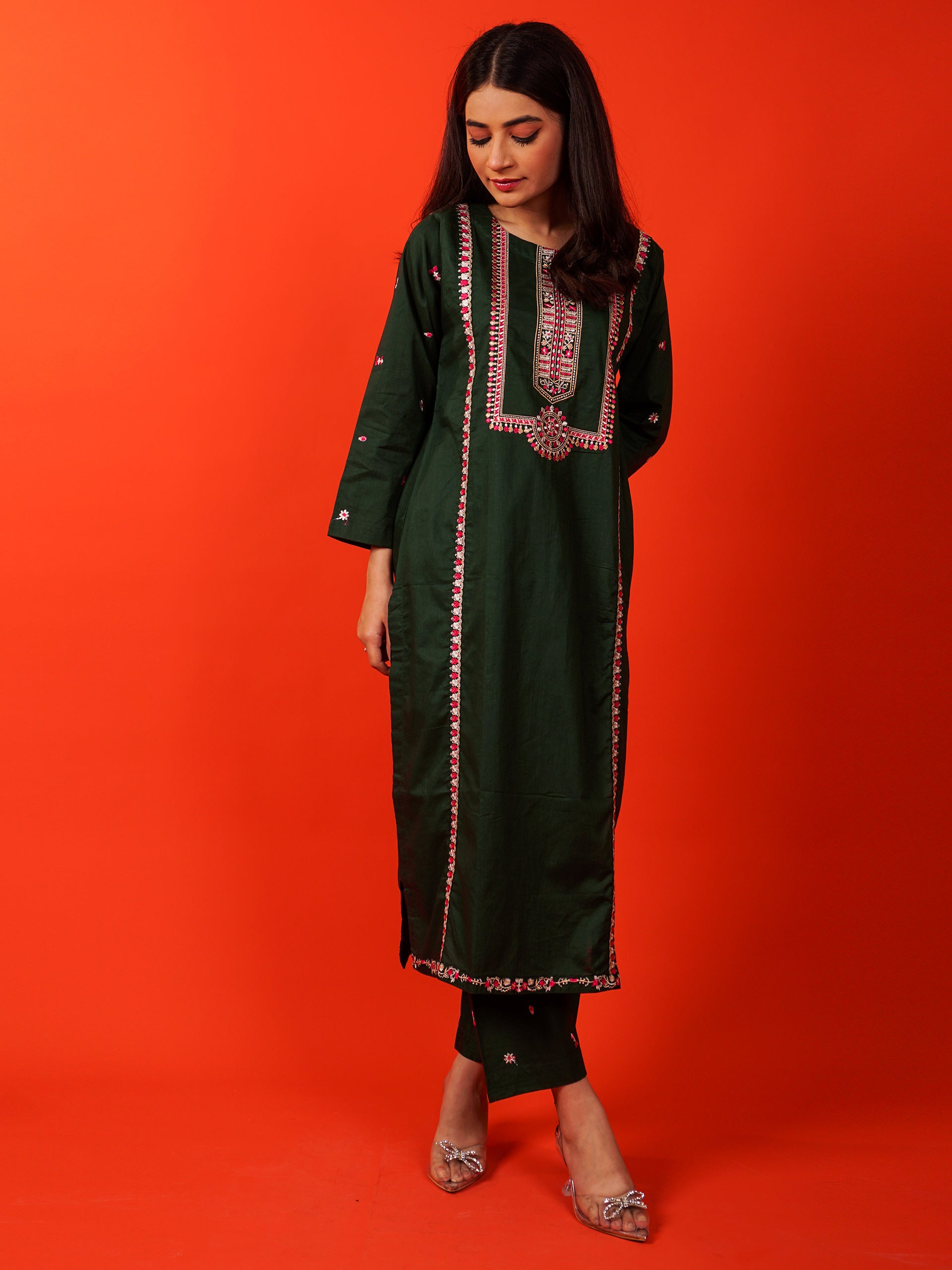 Green Embroidered 2 pc - 54939