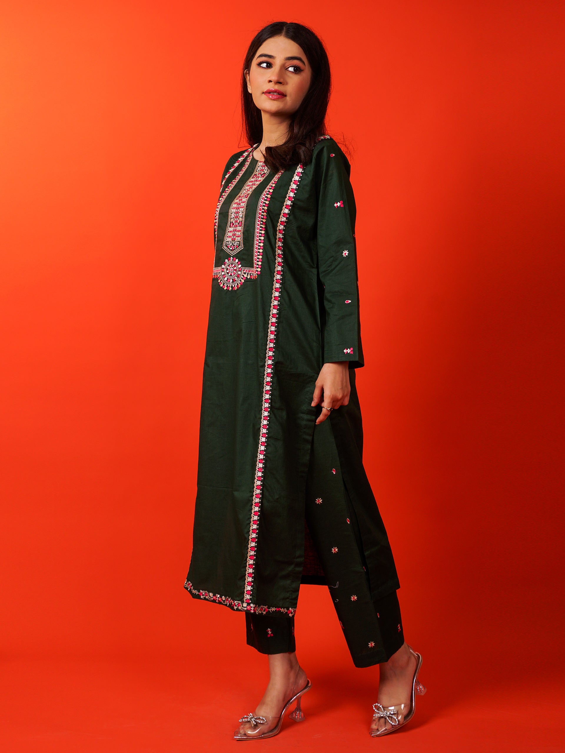 Green Embroidered 2 pc - 54939