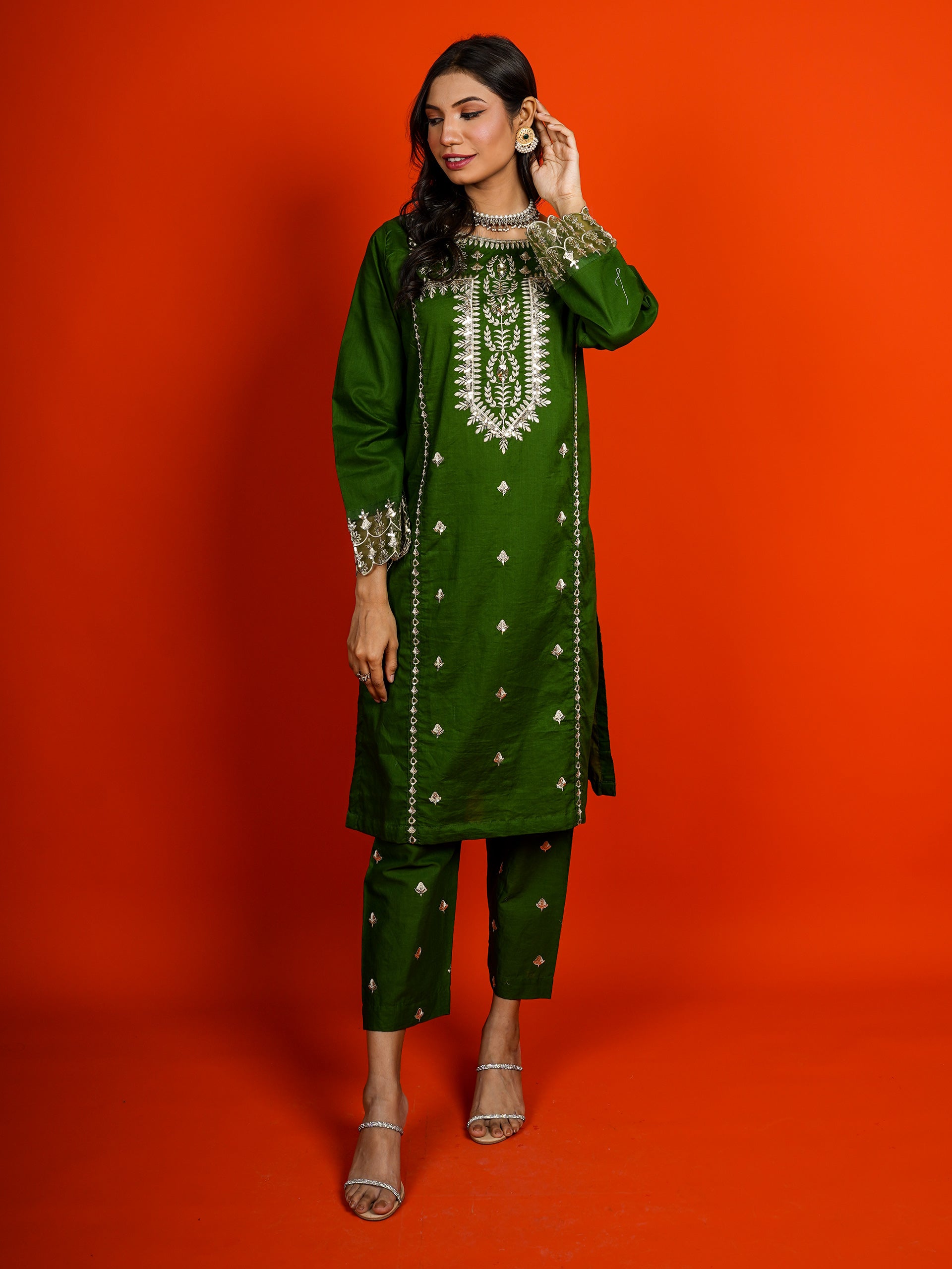 Green Embroidered 2 pc - 54960
