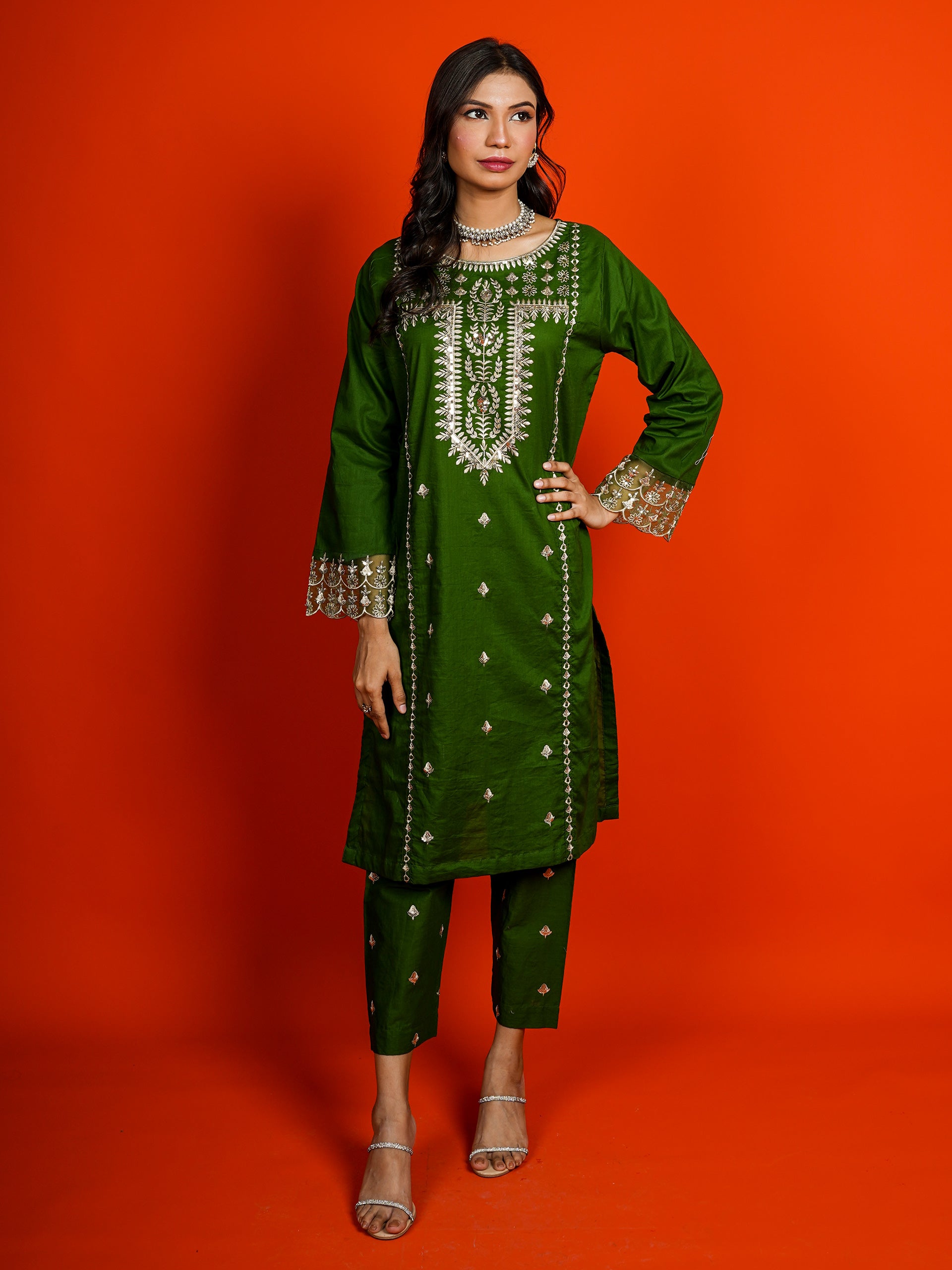 Green Embroidered 2 pc - 54960