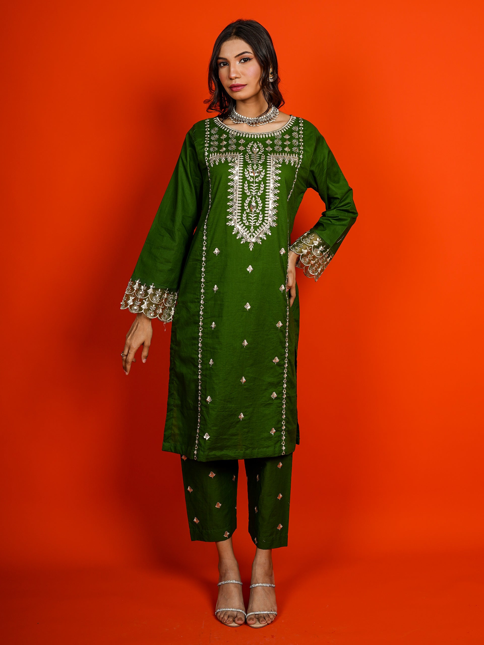 Green Embroidered 2 pc - 54960