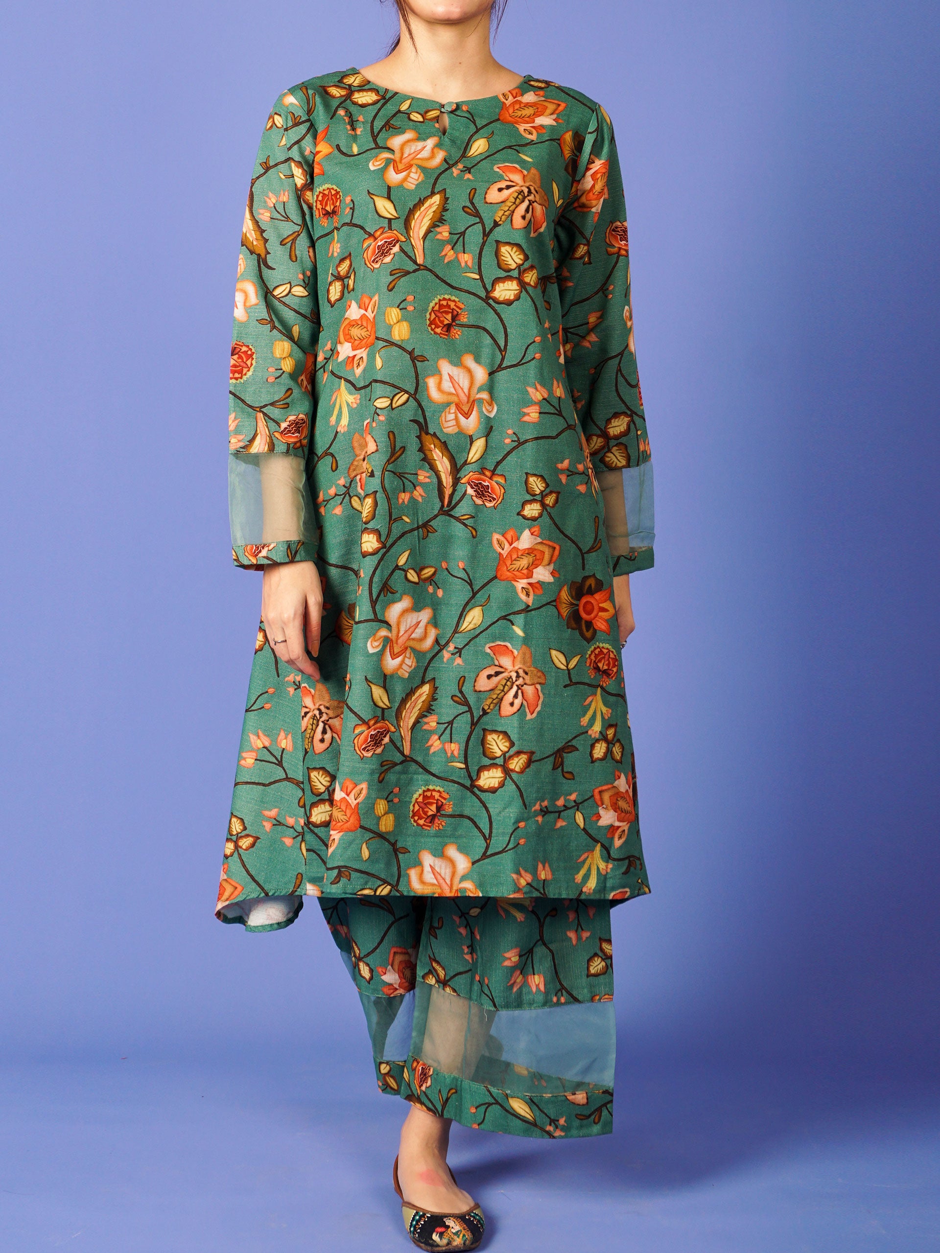 Green Khaddar Digital Printed 2 pc - 54520