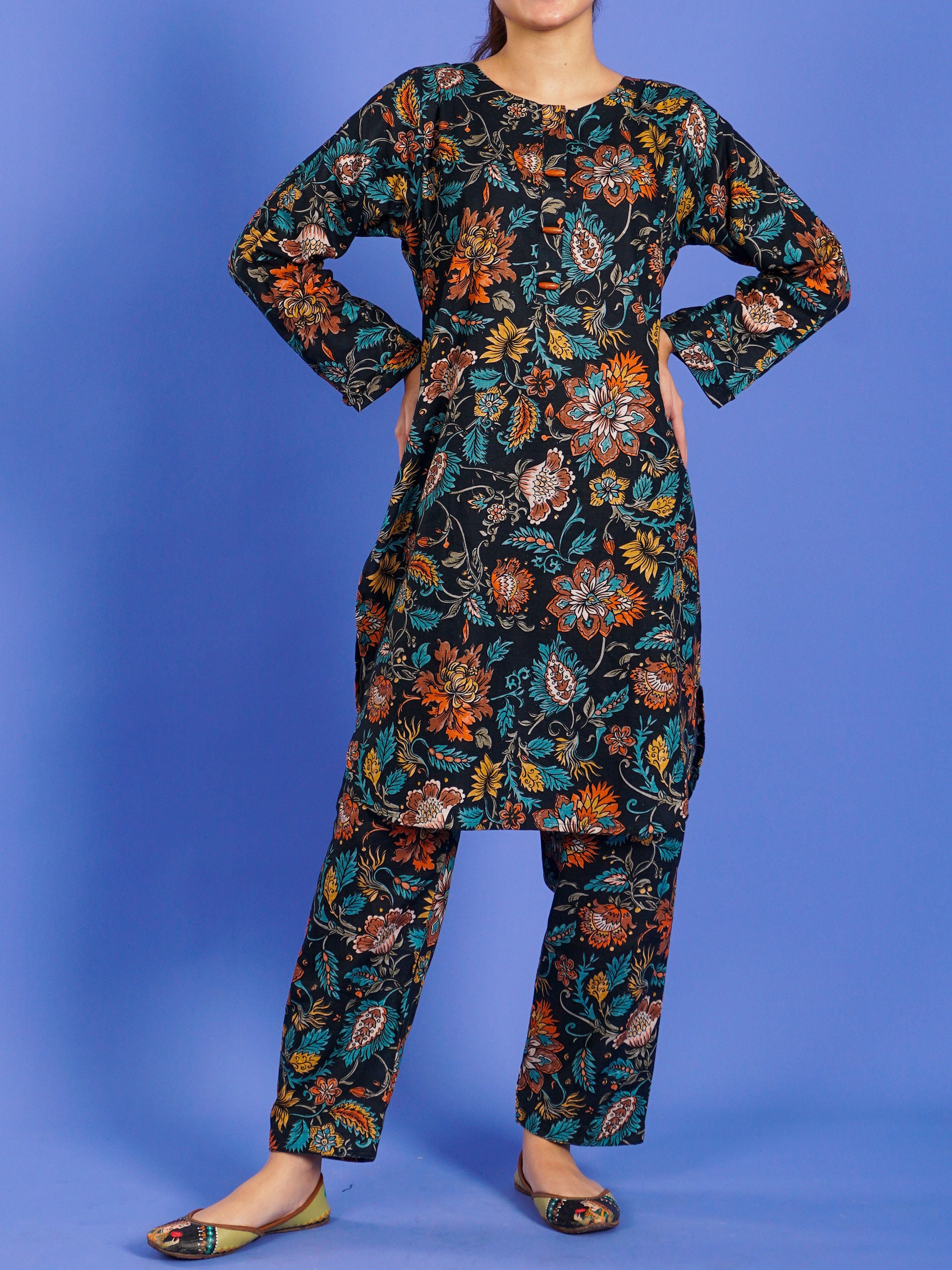 Green Khaddar Digital Printed 2 pc - 55039