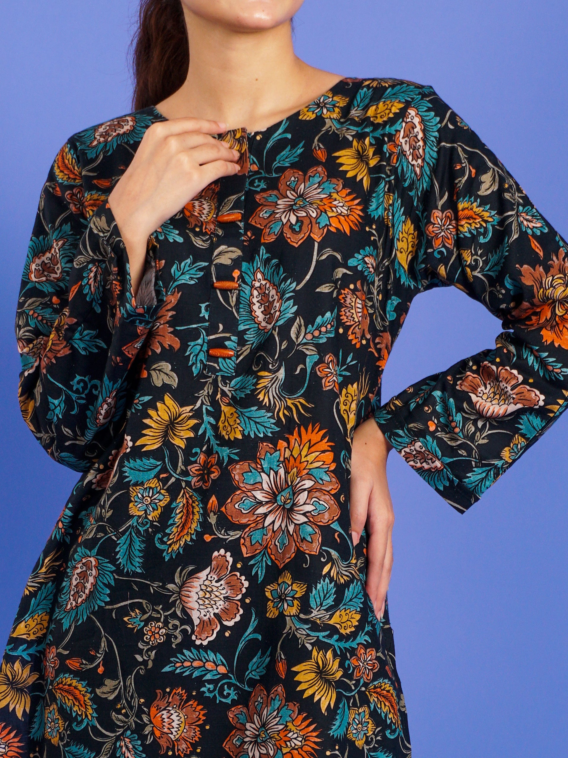 Green Khaddar Digital Printed 2 pc - 55039