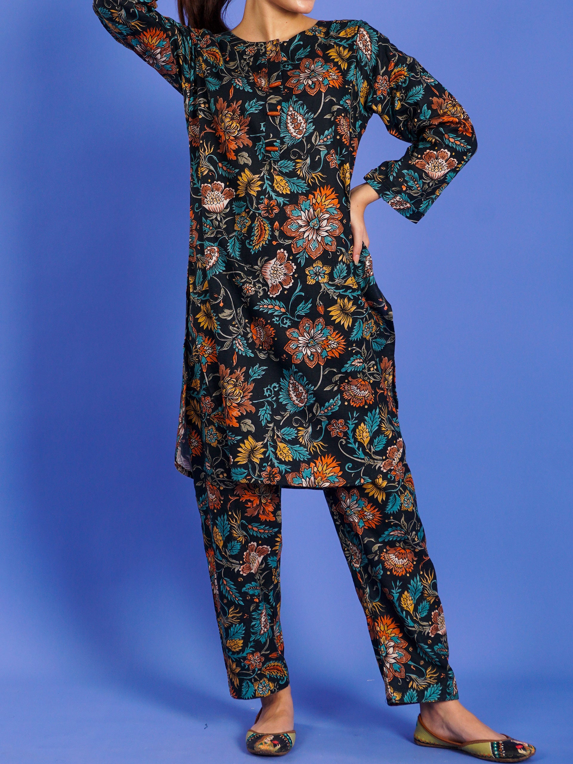 Green Khaddar Digital Printed 2 pc - 55039