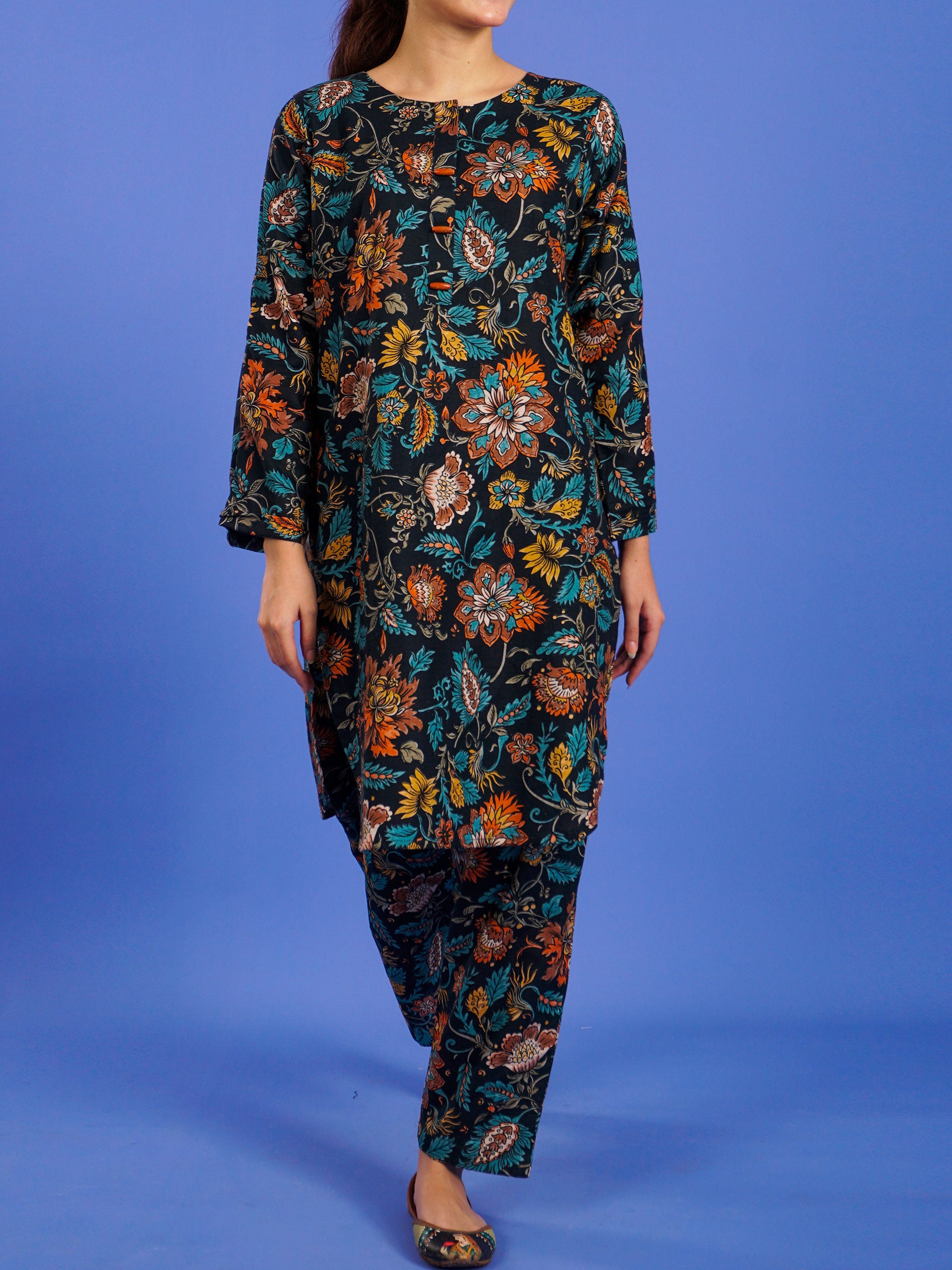 Green Khaddar Digital Printed 2 pc - 55039
