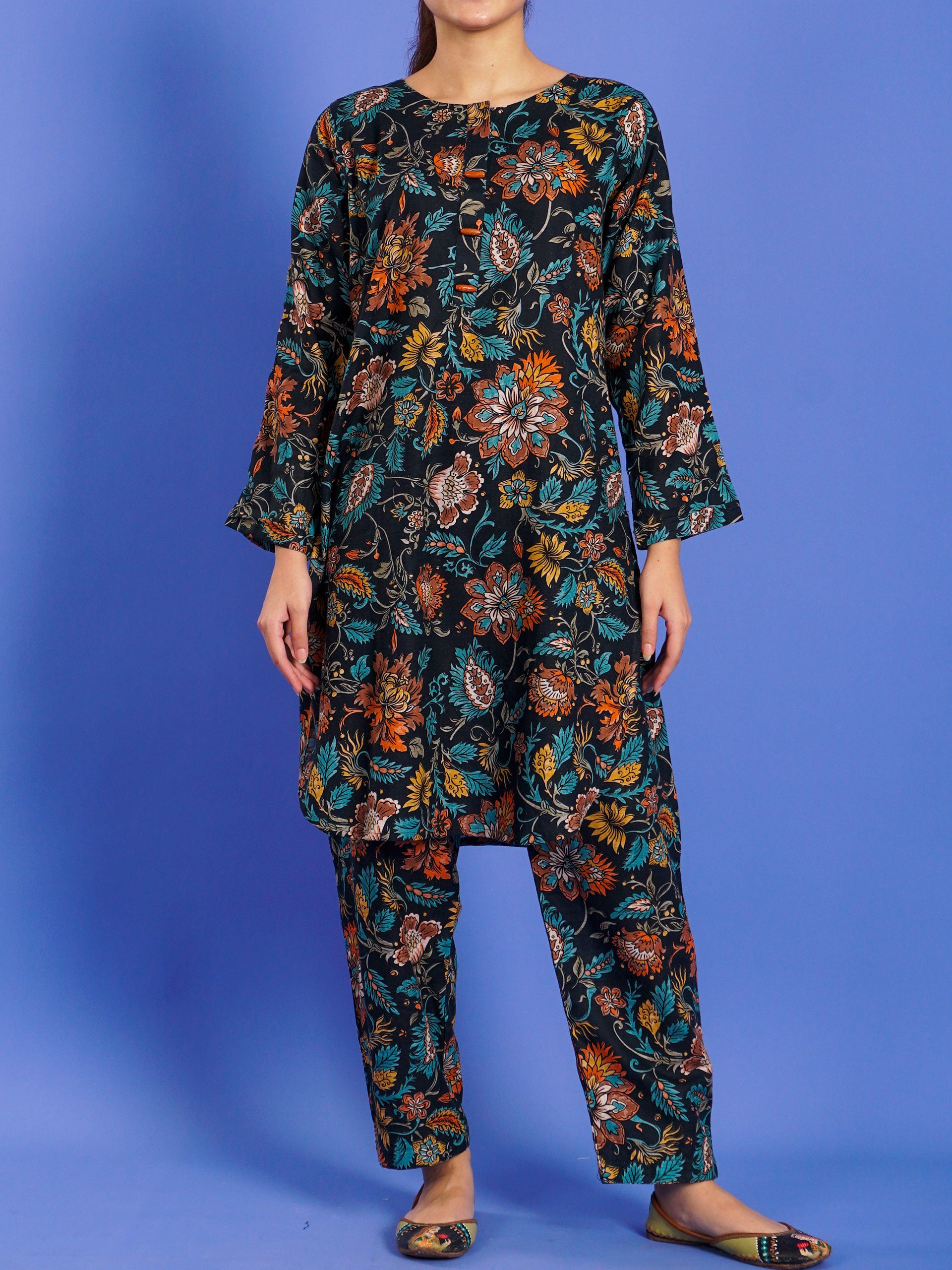 Green Khaddar Digital Printed 2 pc - 55039
