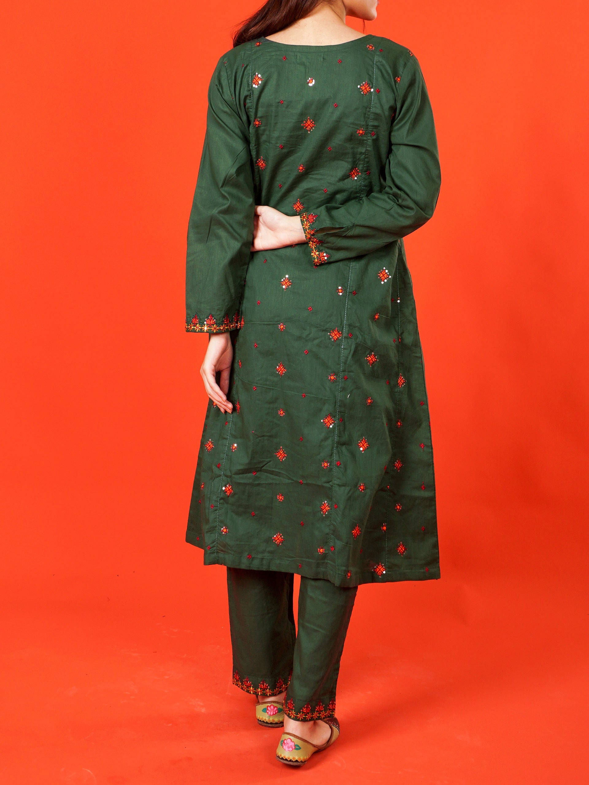 Green Embroidered 2 pc - 55002