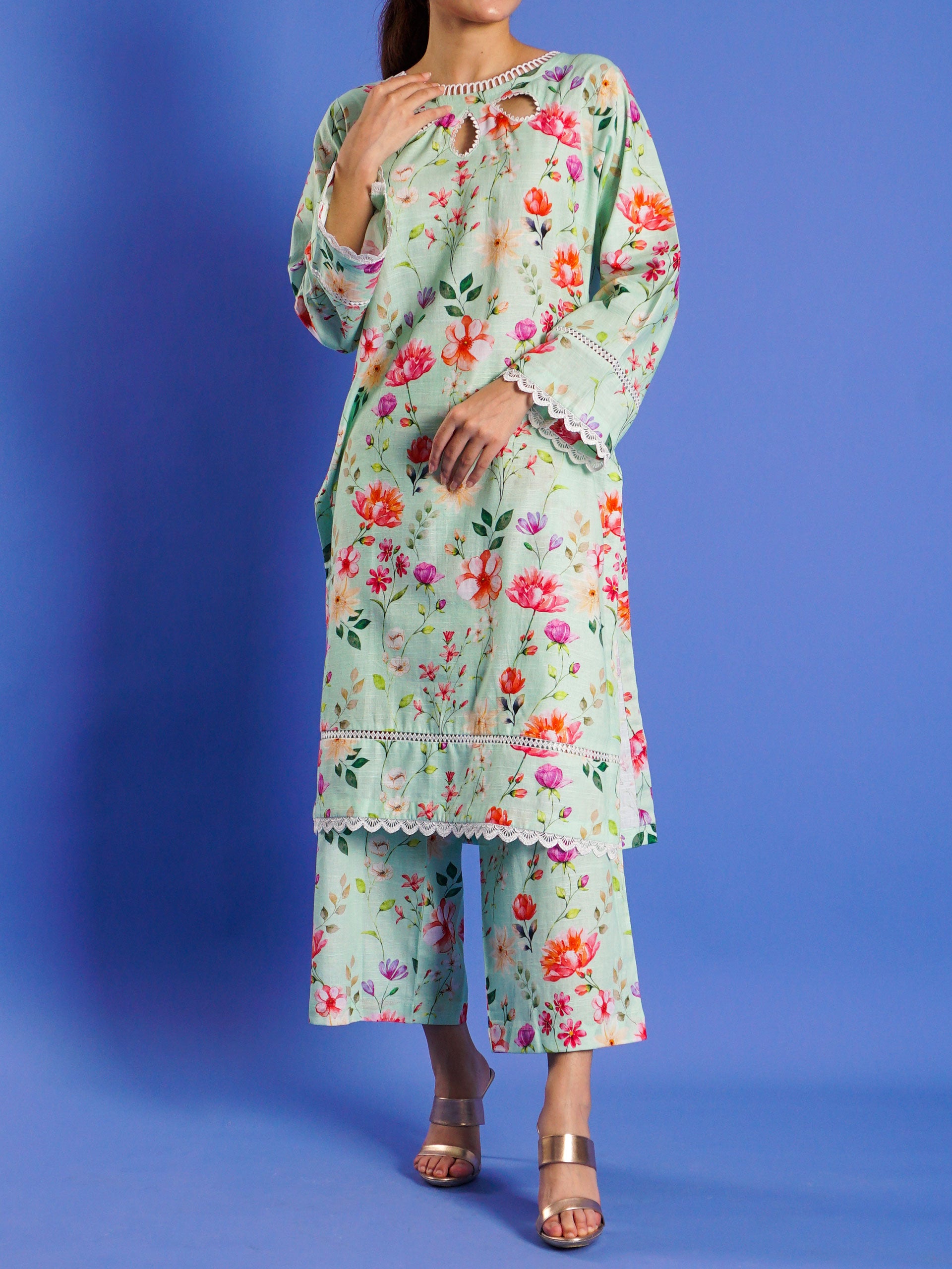 Light Green Khaddar Digital Printed 2 pc - 55040