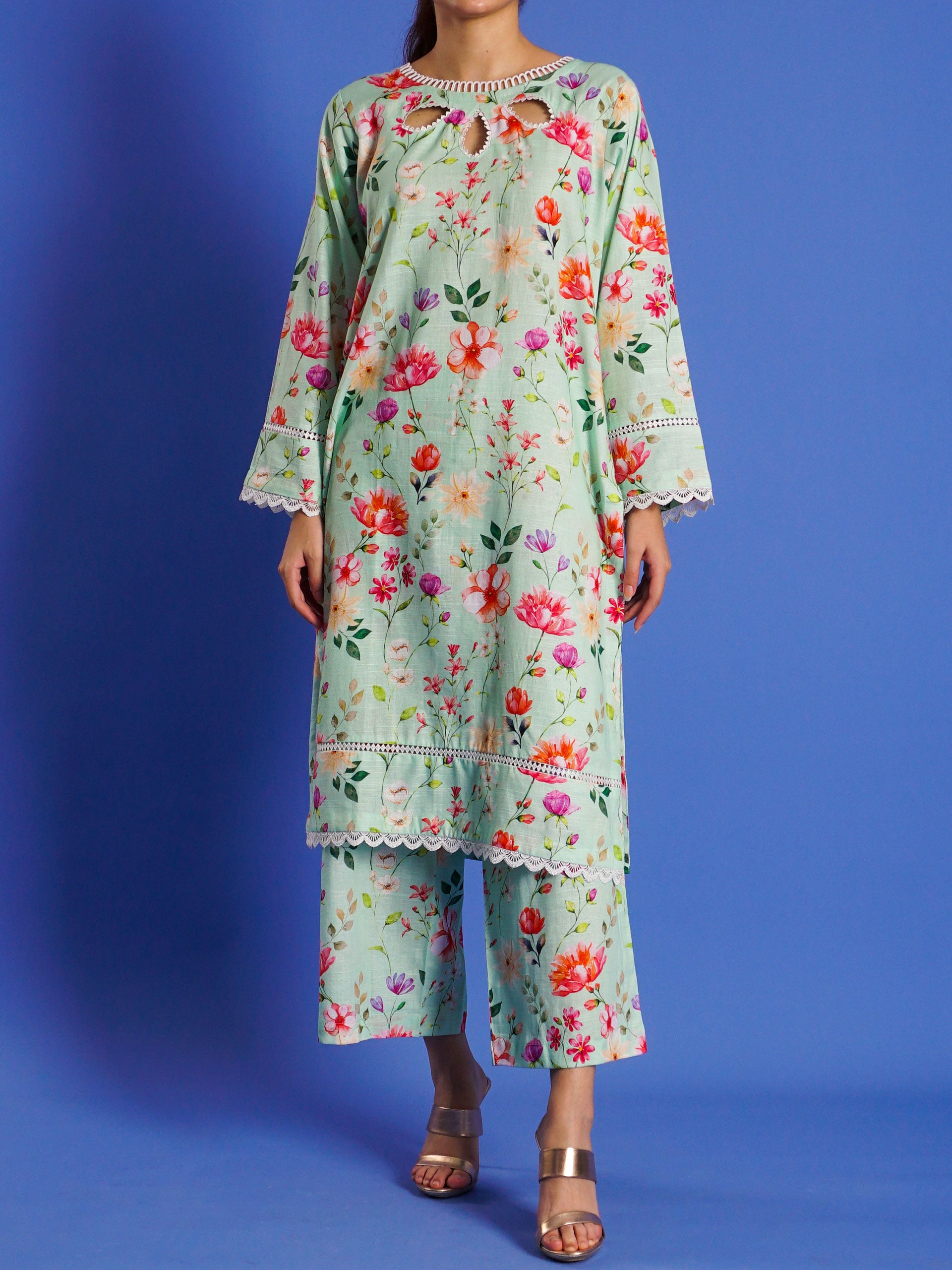 Light Green Khaddar Digital Printed 2 pc - 55040
