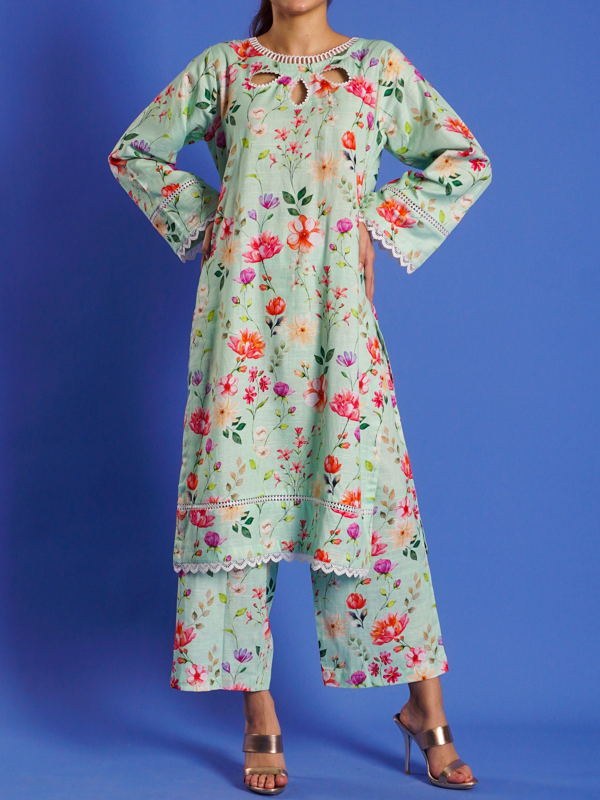 Light Green Khaddar Digital Printed 2 pc - 55040