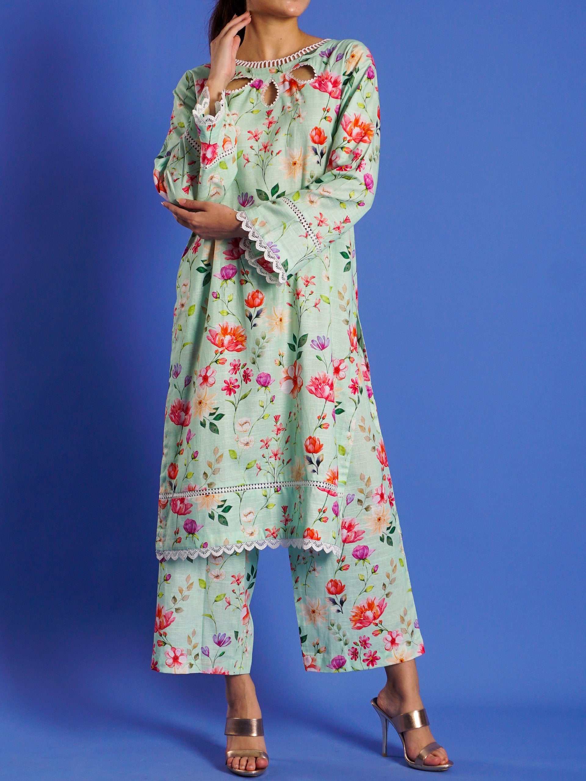 Light Green Khaddar Digital Printed 2 pc - 55040