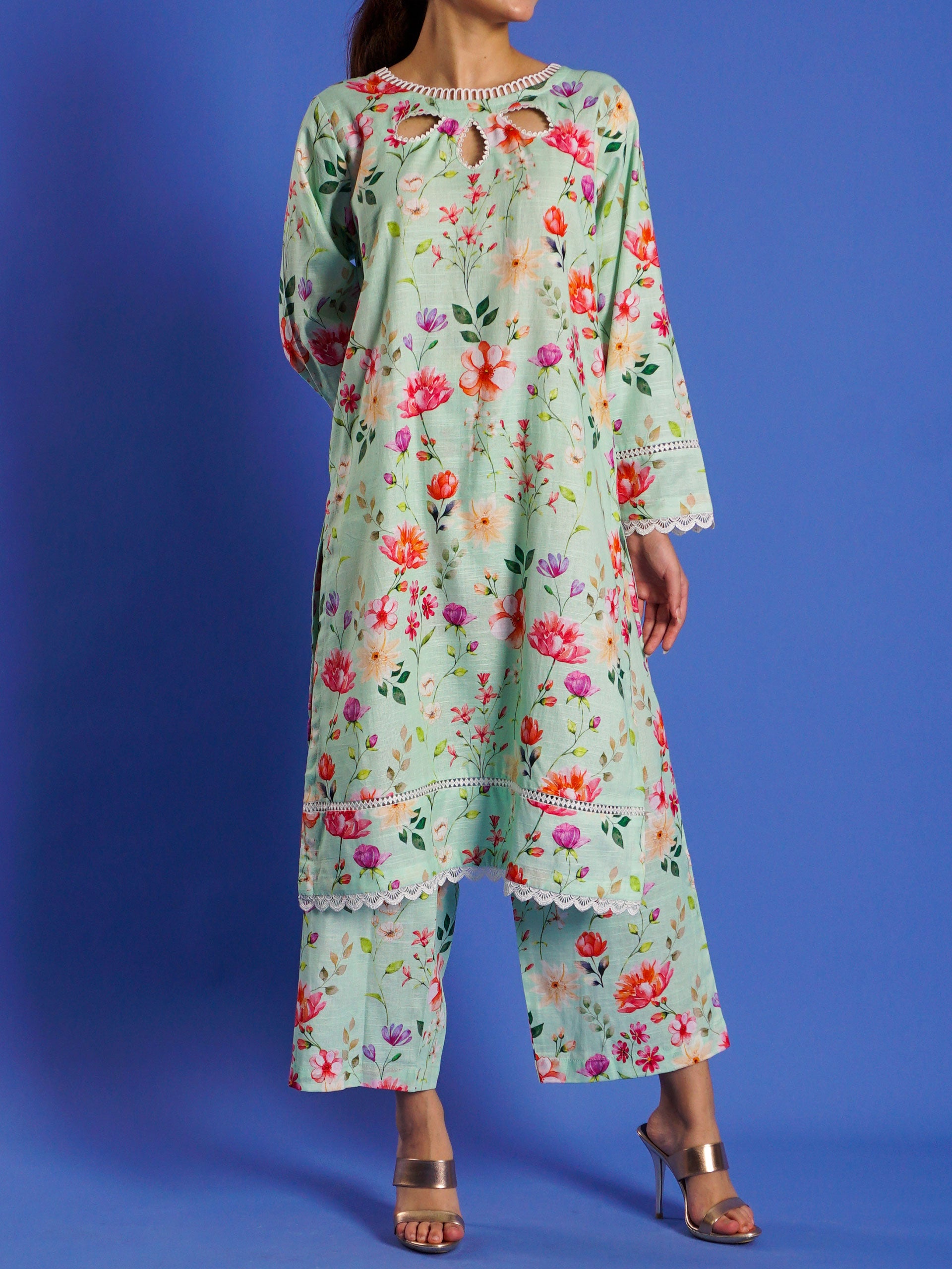 Light Green Khaddar Digital Printed 2 pc - 55040