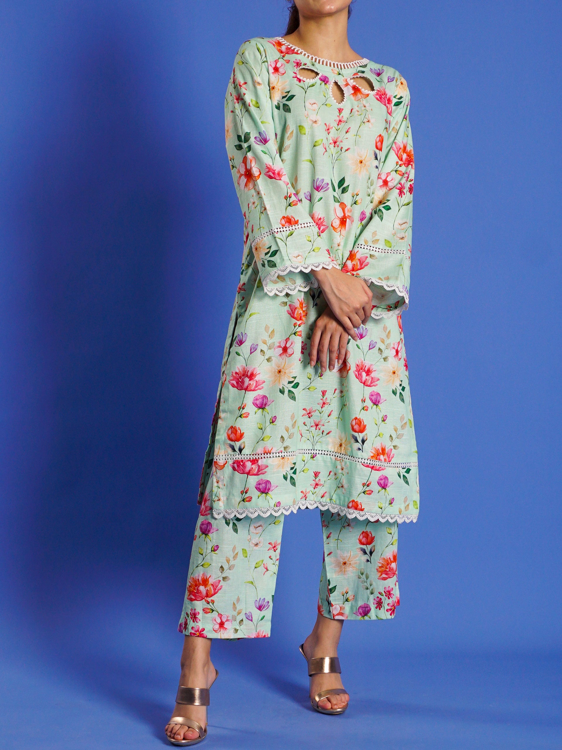 Light Green Khaddar Digital Printed 2 pc - 55040