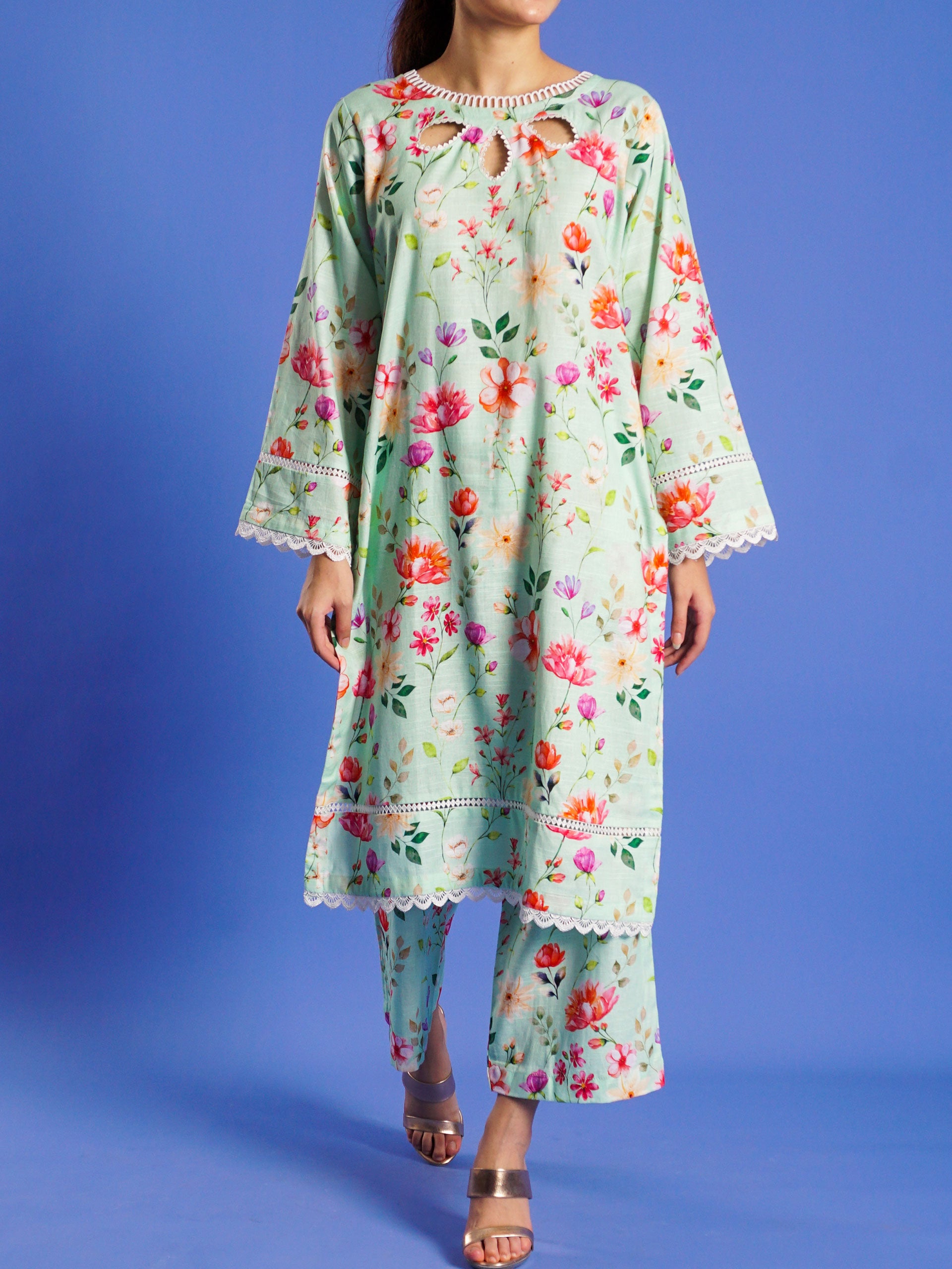 Light Green Khaddar Digital Printed 2 pc - 55040