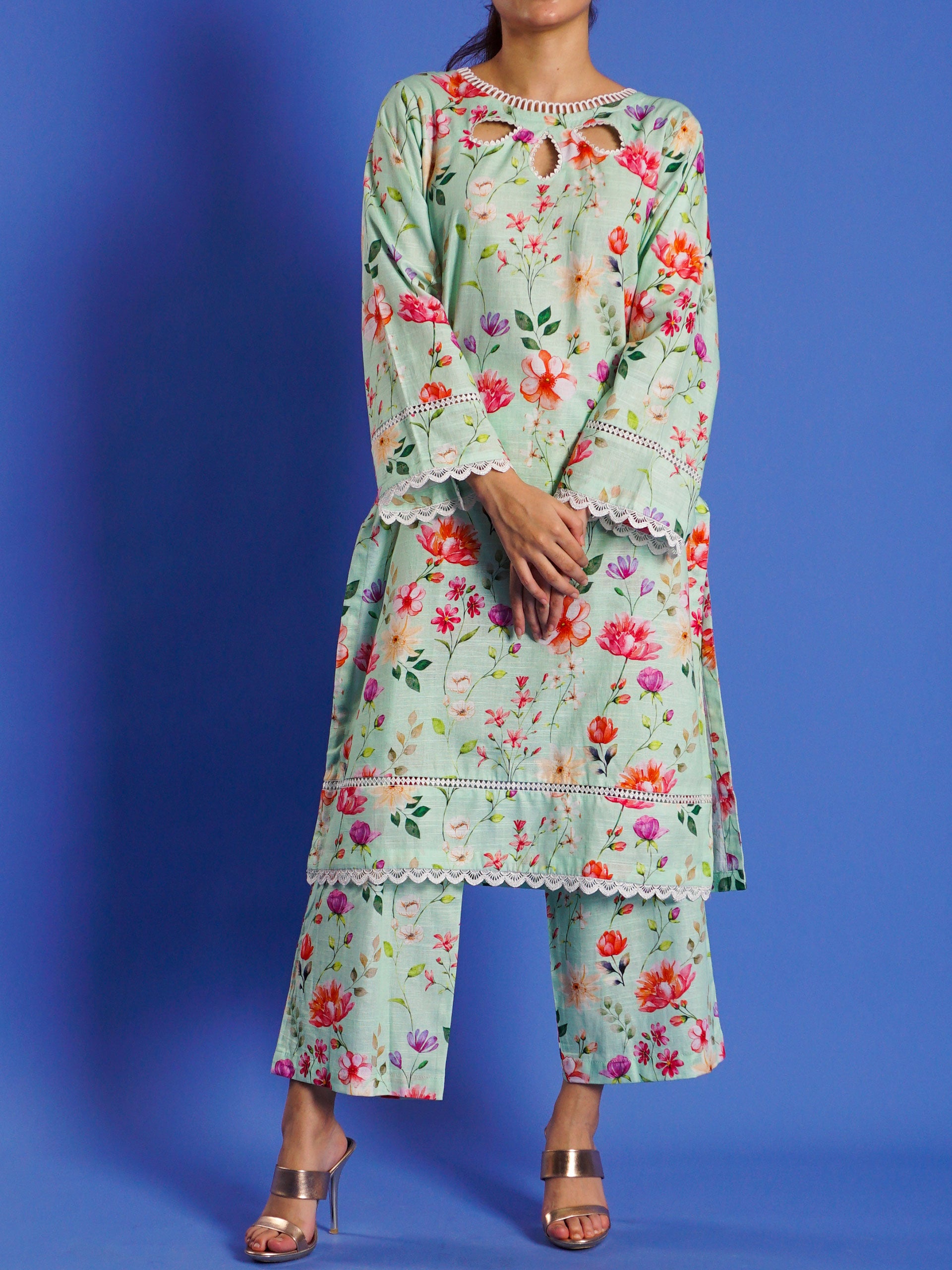Light Green Khaddar Digital Printed 2 pc - 55040